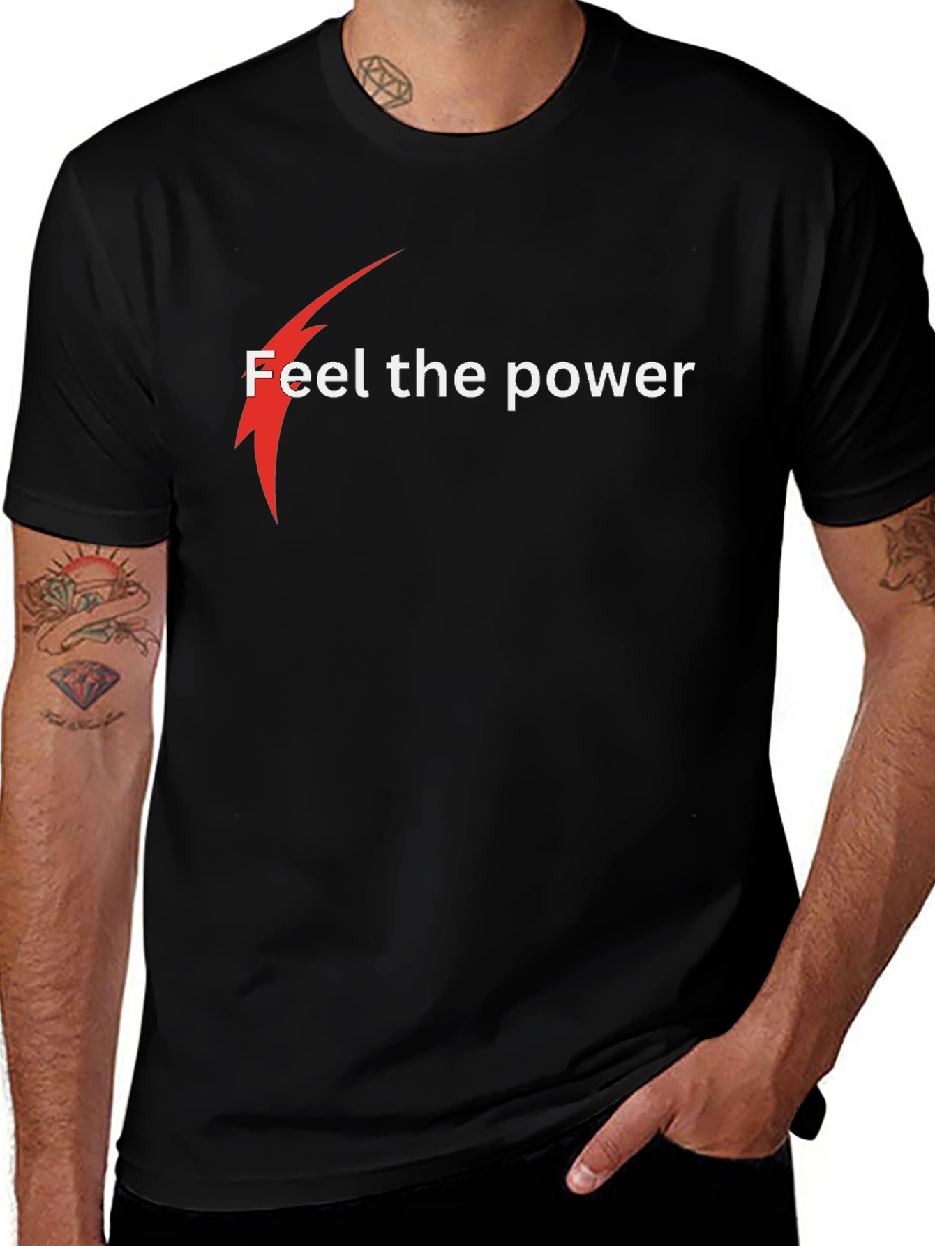 Feel the Power Black T-Shirt
