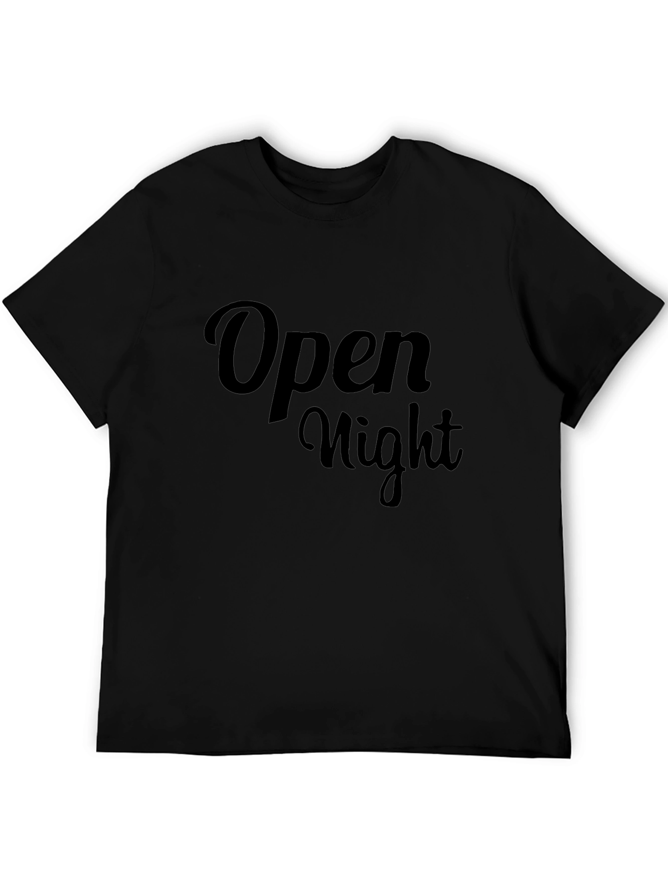 Open Night Black Cotton T-Shirt