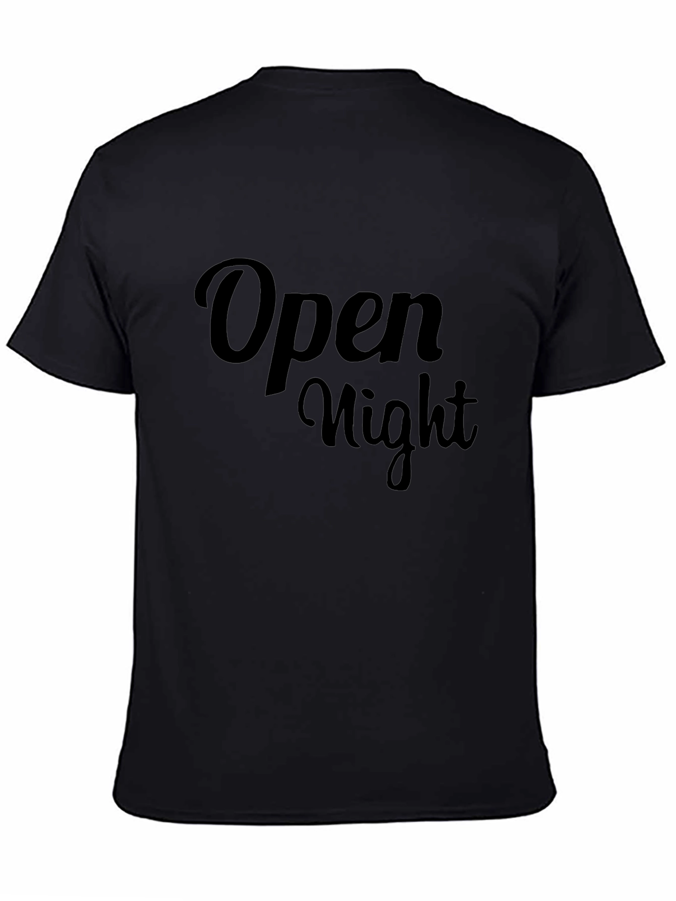 Open Night Black Cotton T-Shirt