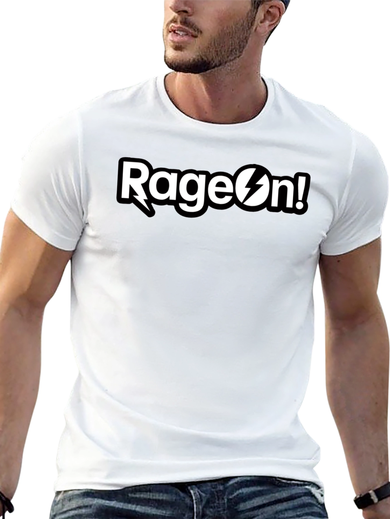RageOn! Black Graphic Tee - Mens Short Sleeve