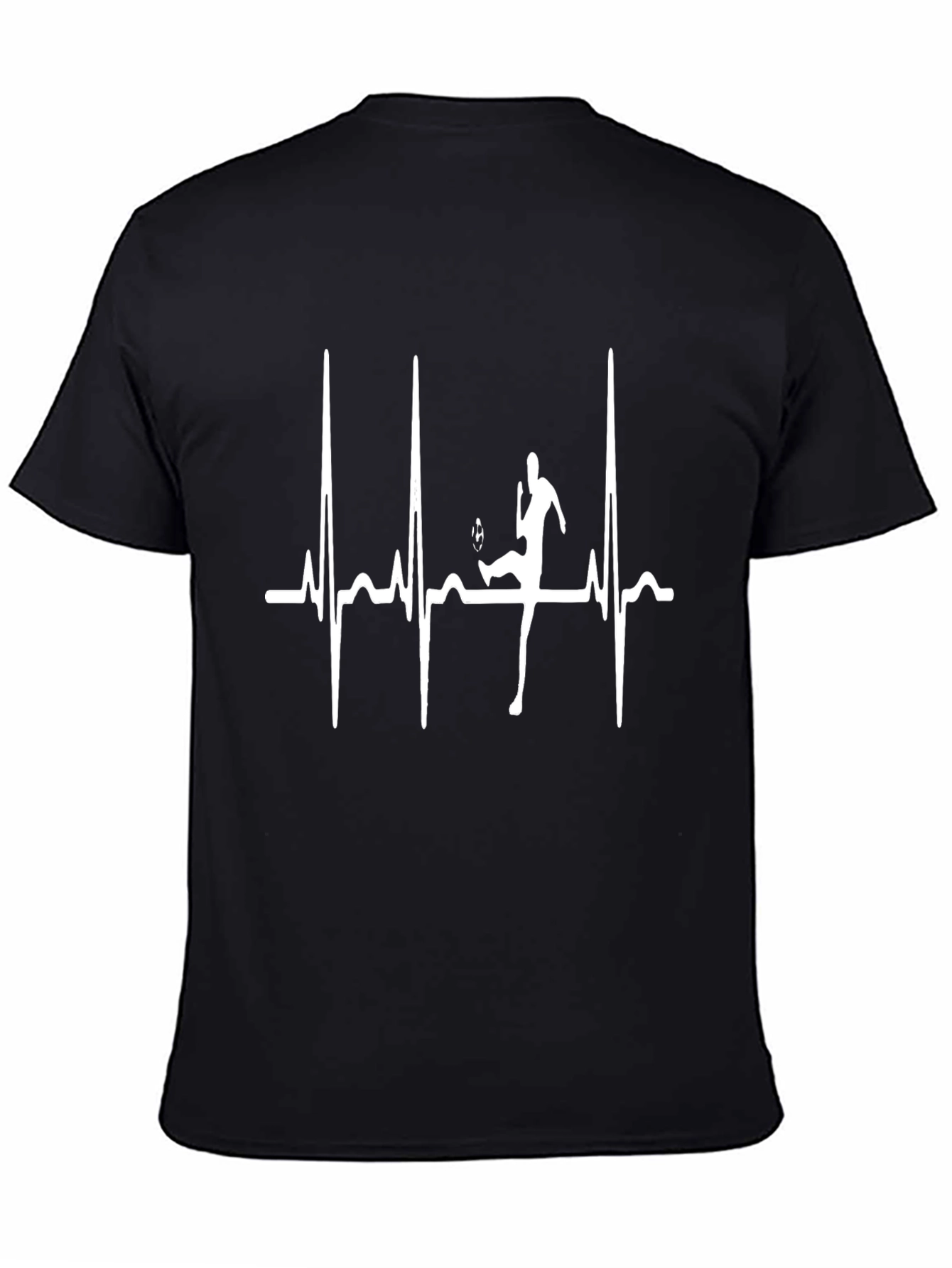 Soccer Heartbeat T-Shirt - Black Athlete Graphic Tee