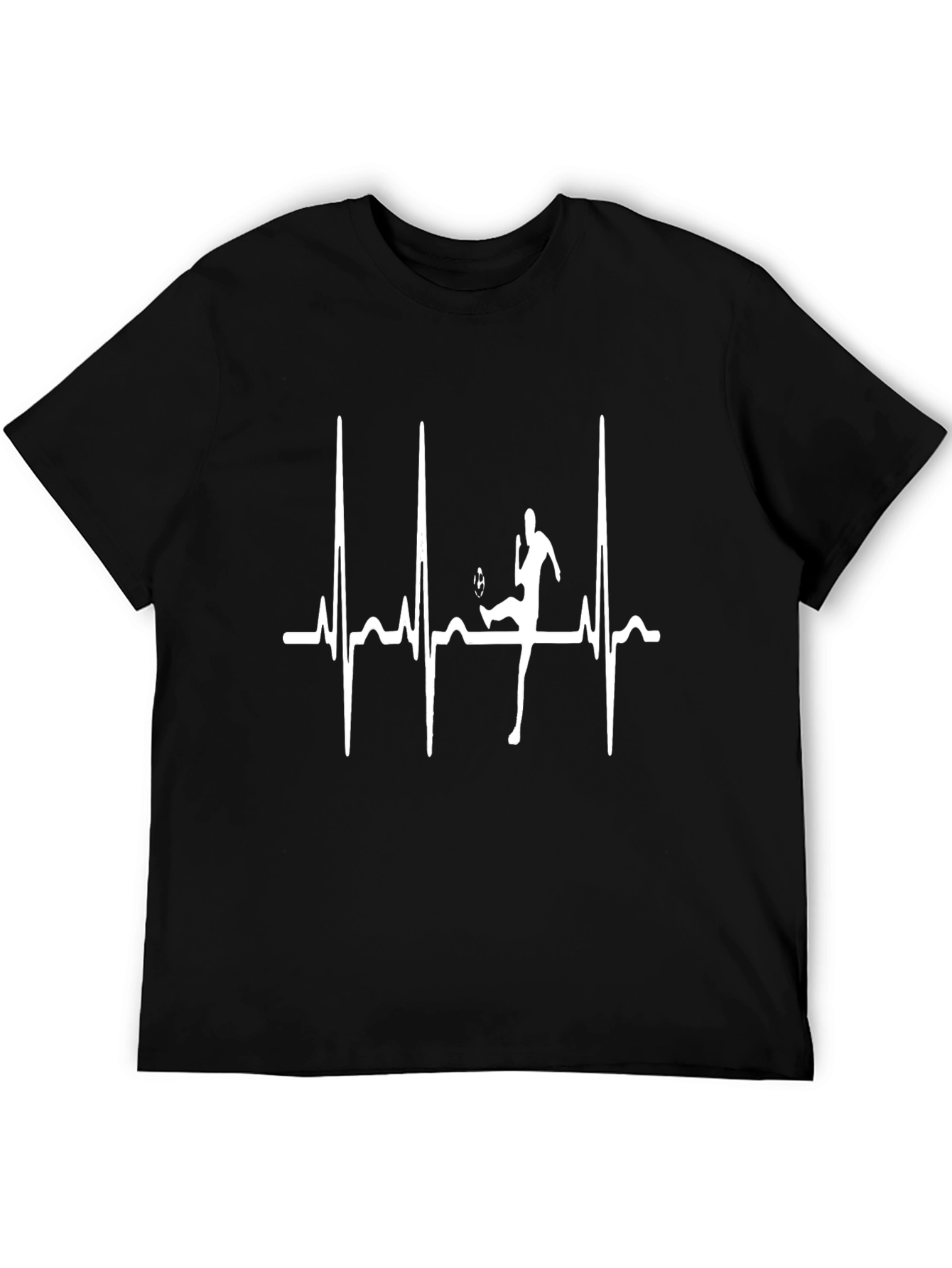 Soccer Heartbeat T-Shirt - Black Athlete Graphic Tee