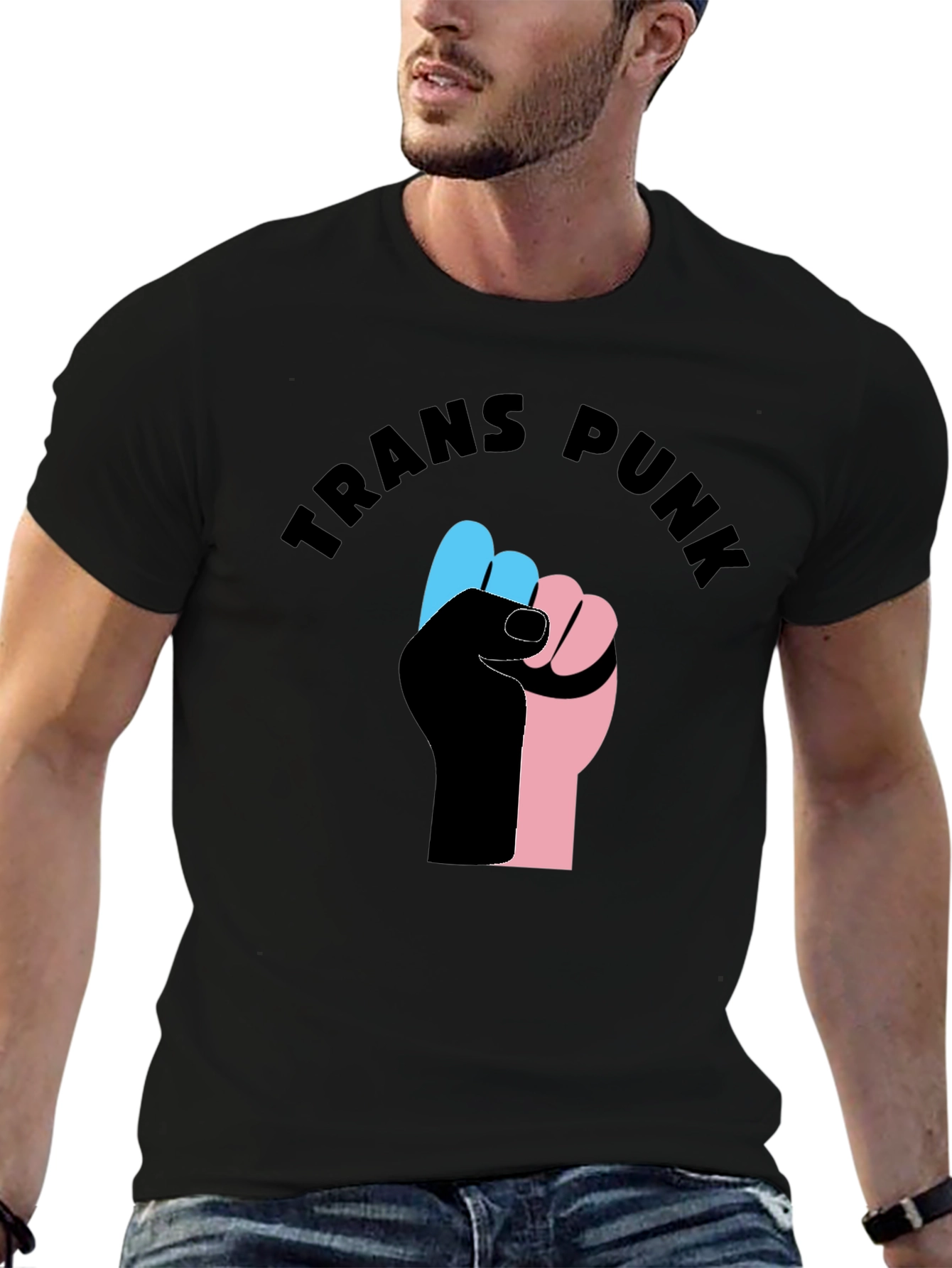 Trans Punk Fist T-Shirt - Black