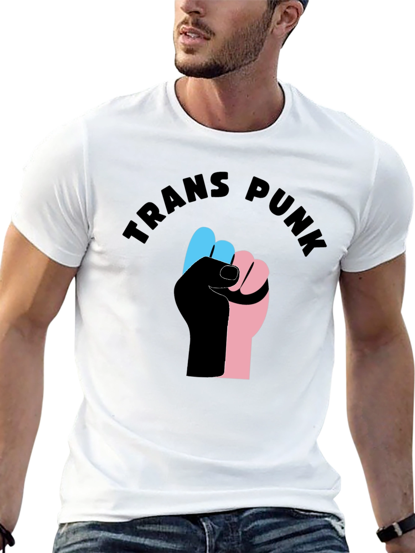 Trans Punk Fist T-Shirt - Black