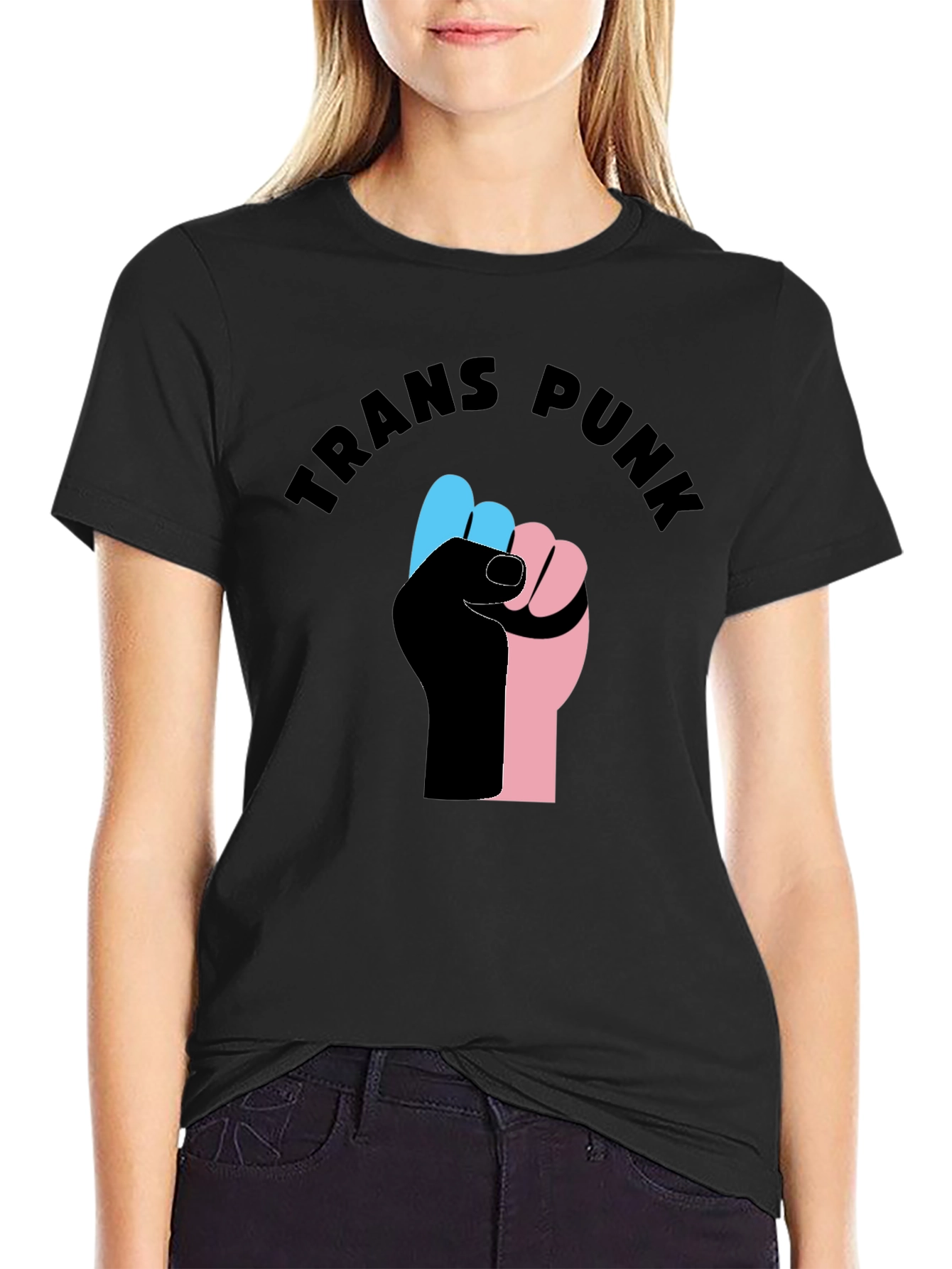 Trans Punk Fist T-Shirt - Black