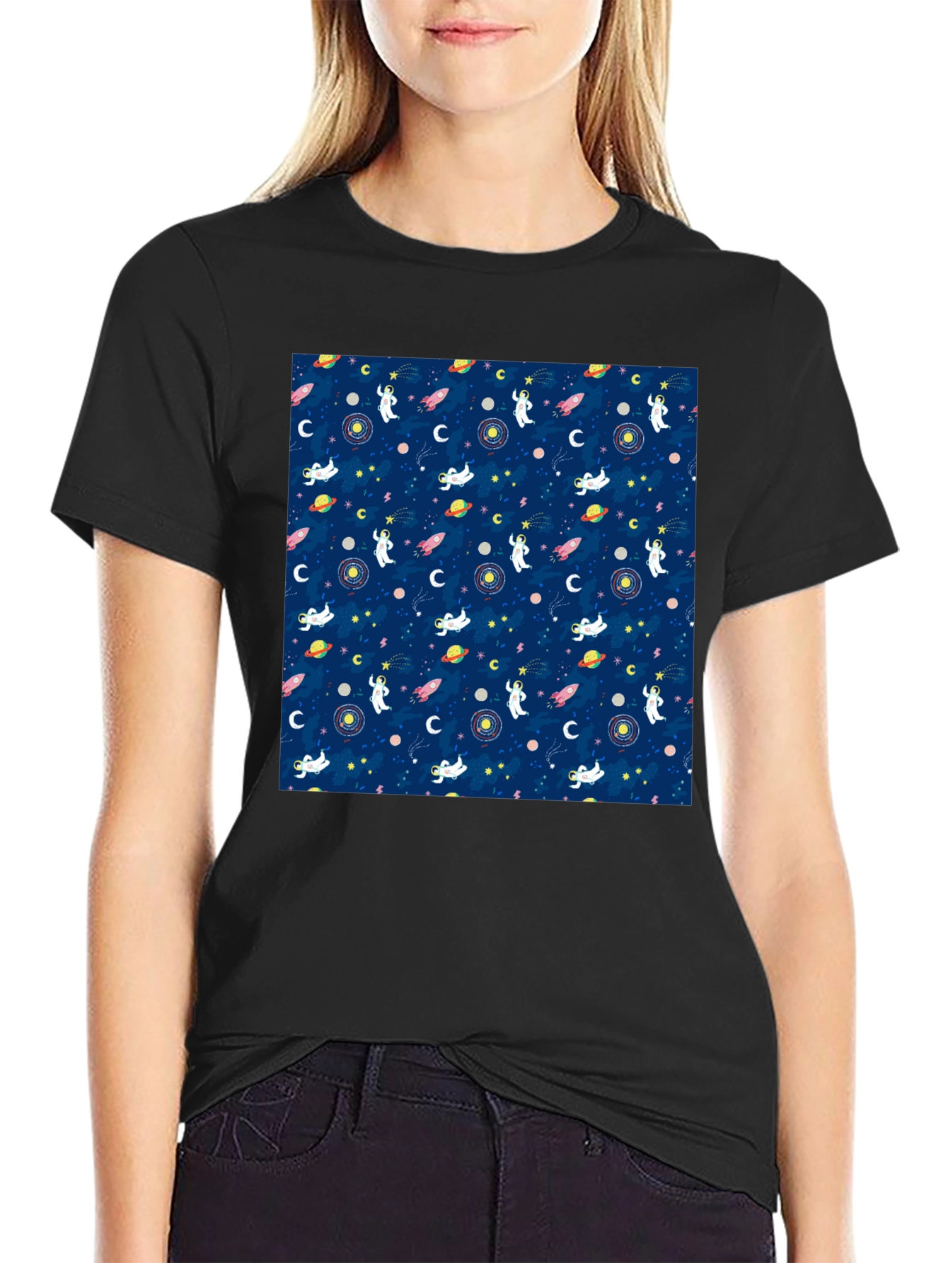 Cosmic Astronauts Black T-Shirt