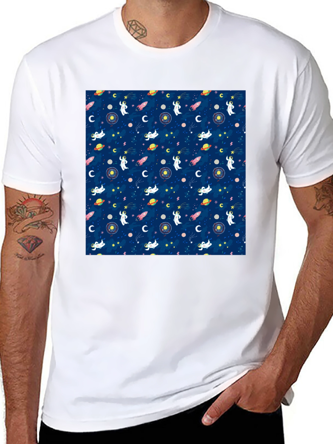 Cosmic Astronauts Black T-Shirt