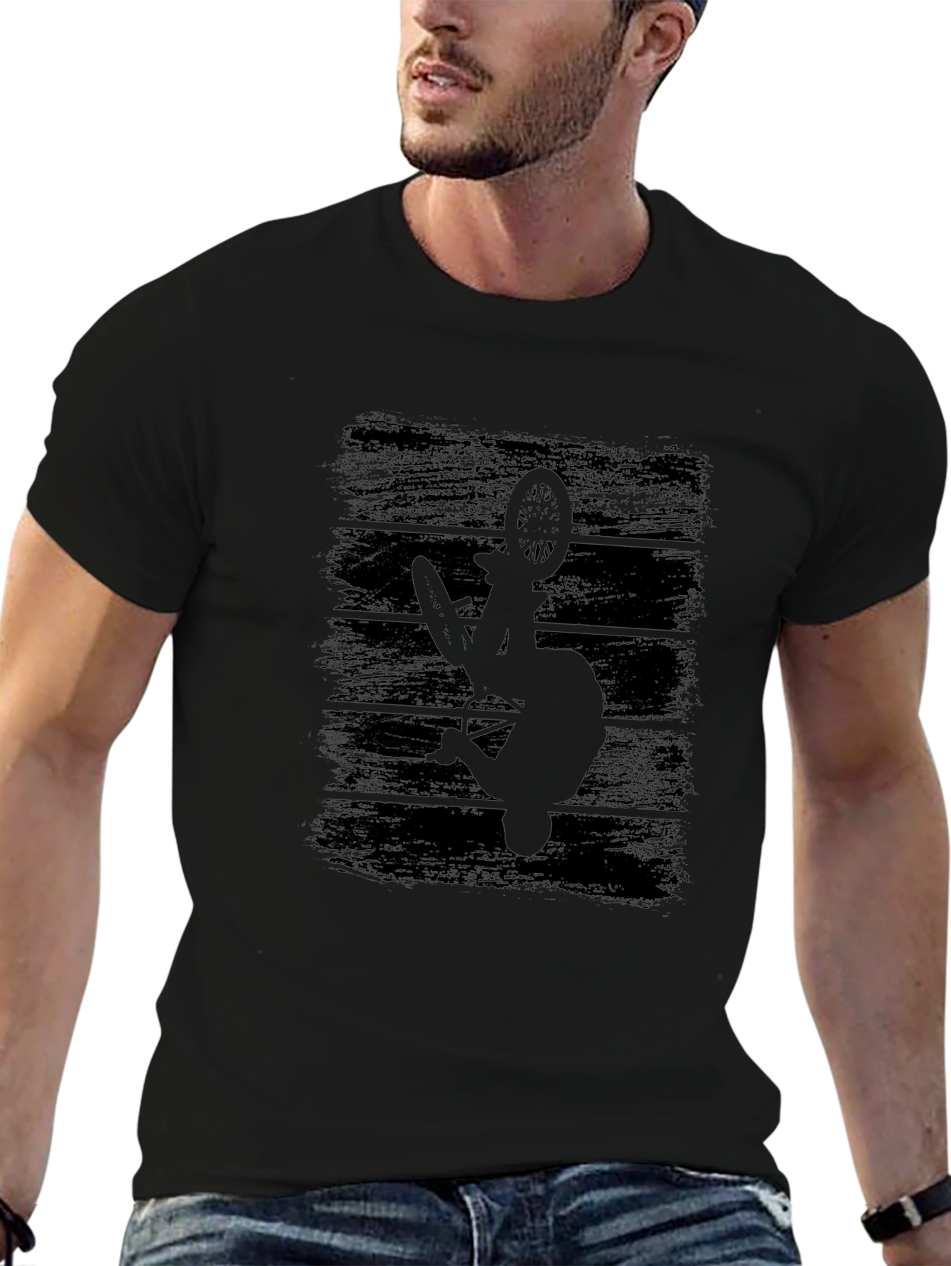 Black BMX Rider Graphic Tee