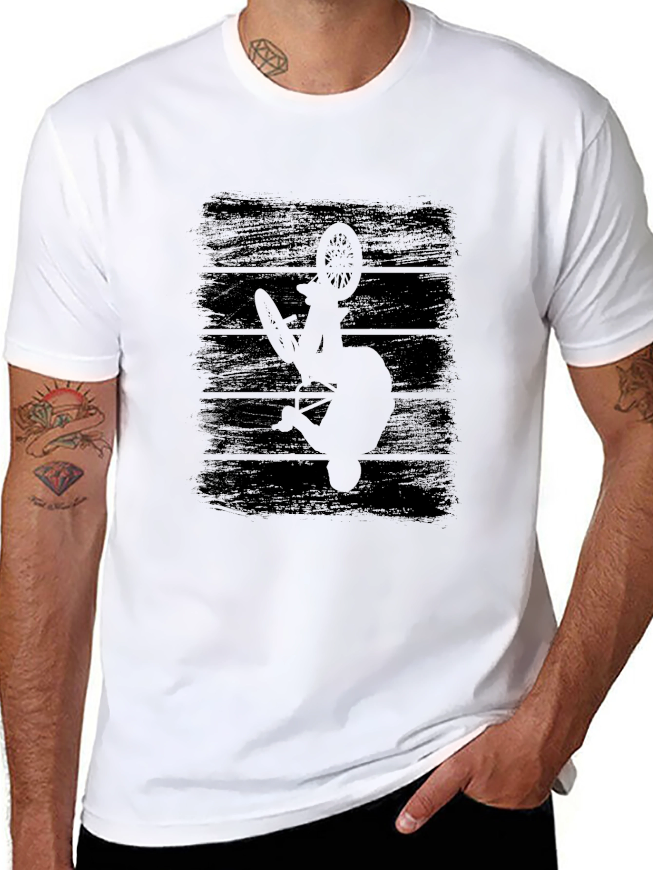 Black BMX Rider Graphic Tee
