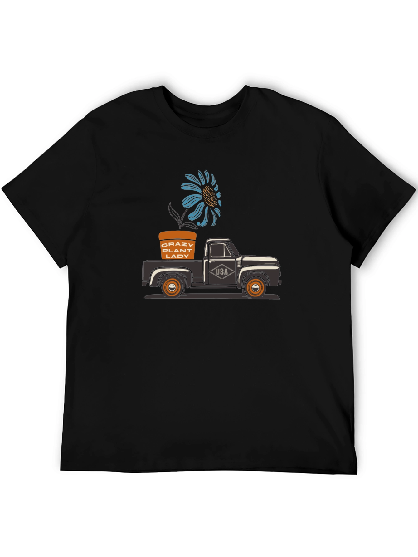 Crazy Plant Lady Truck T-Shirt - Black