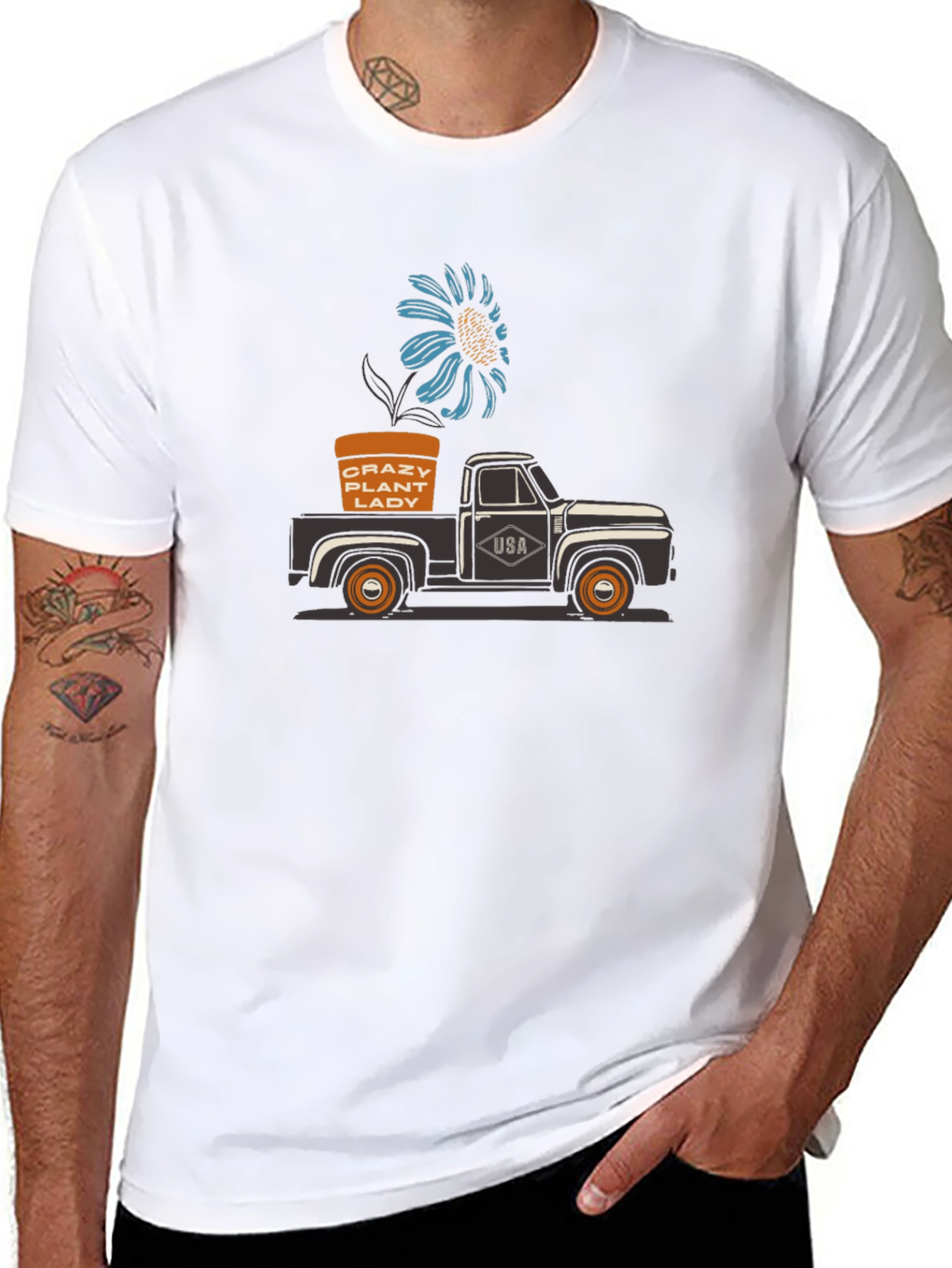 Crazy Plant Lady Truck T-Shirt - Black
