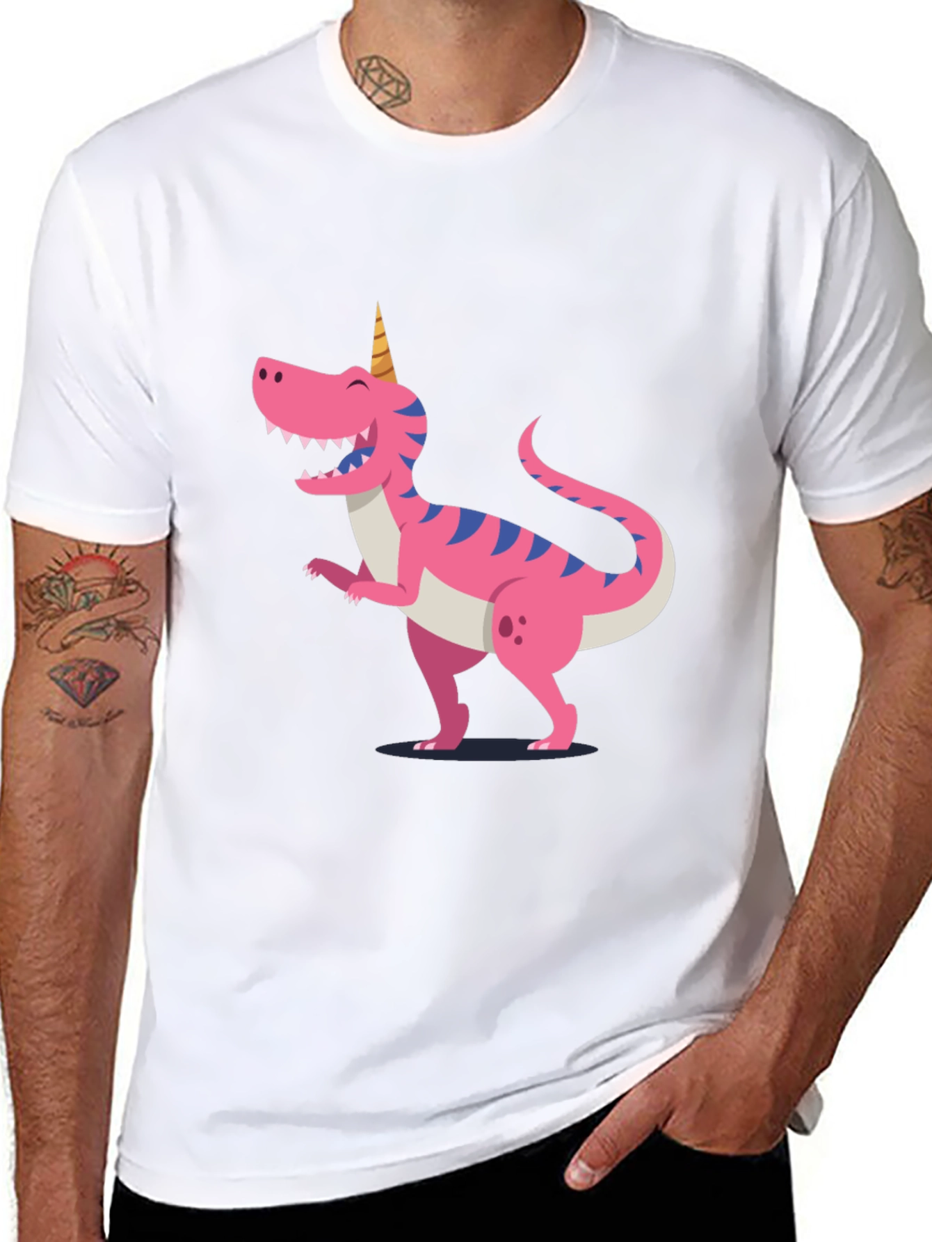 Dino-Unicorn T-Shirt - Black Cotton Tee
