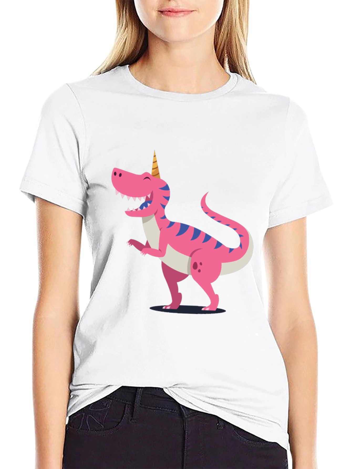 Dino-Unicorn T-Shirt - Black Cotton Tee