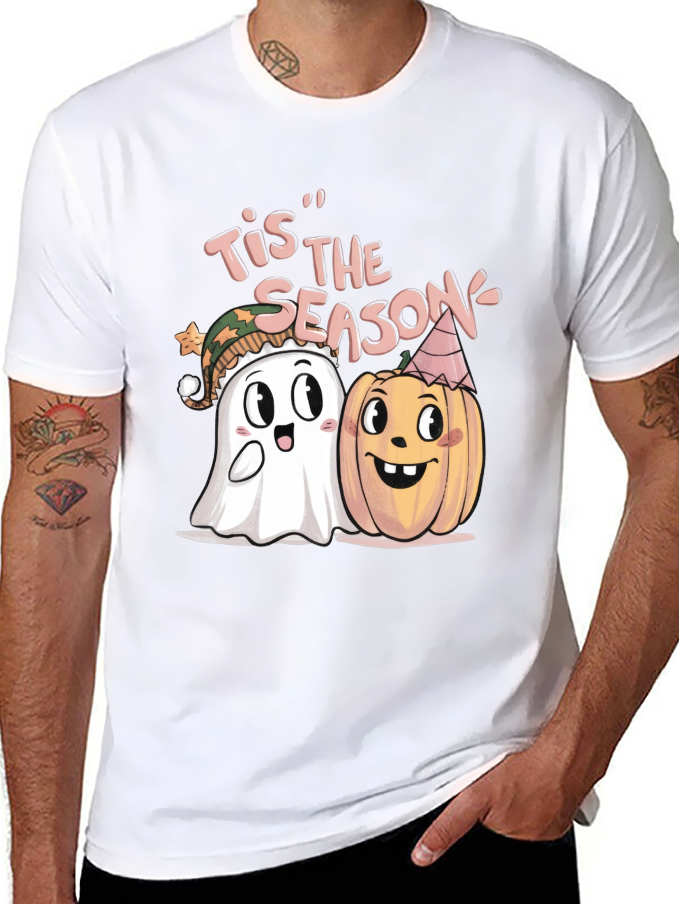 Tis the Season Halloween Ghost & Pumpkin T-Shirt