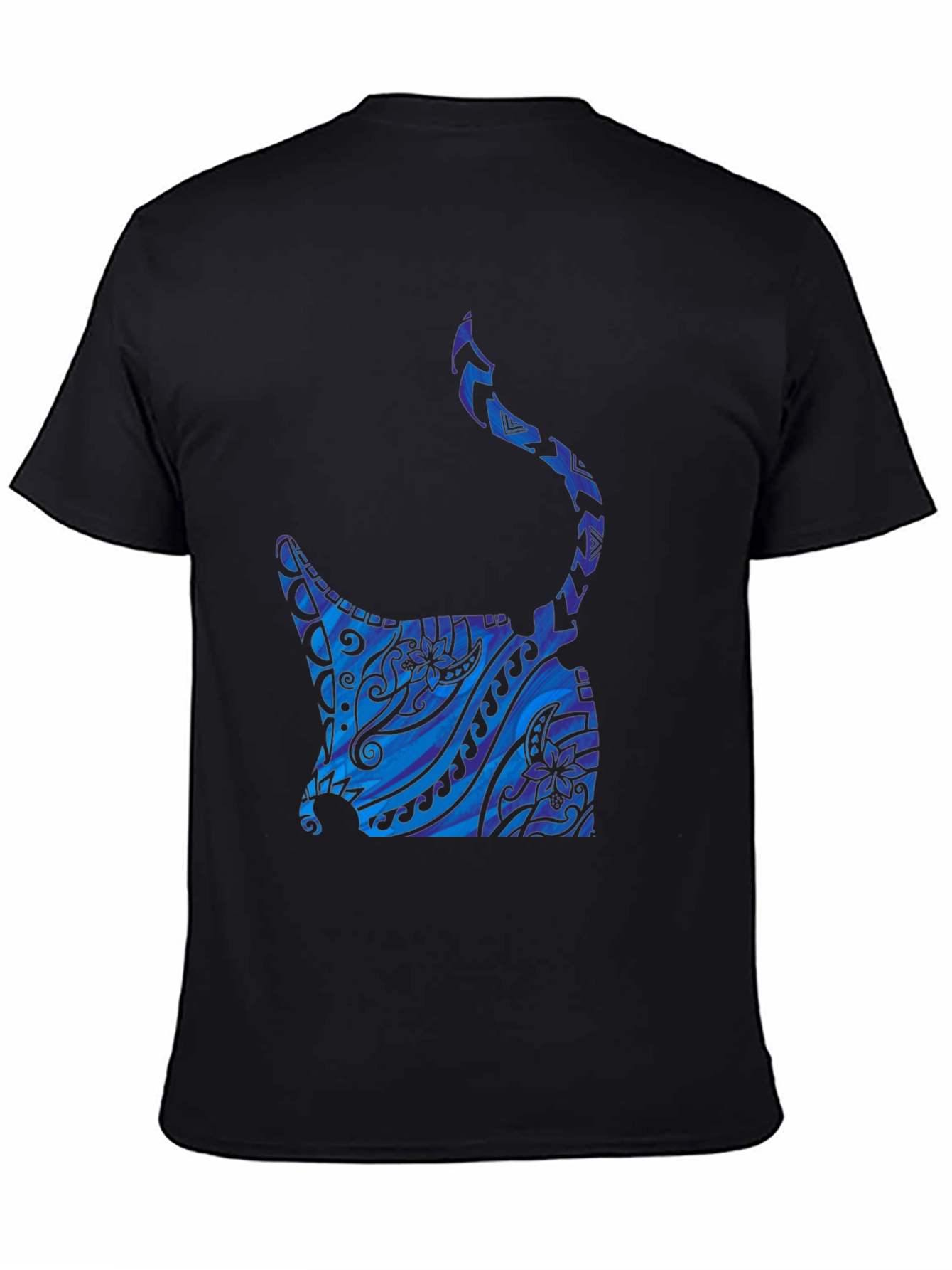 Tribal Manta Ray Graphic Tee - Black T-Shirt