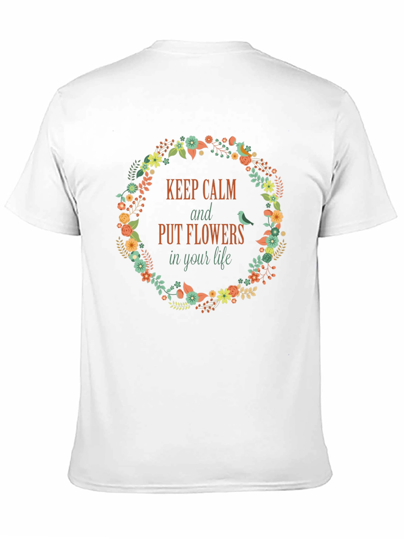 Keep Calm Flowers T-Shirt - Stylish Graphic Tee