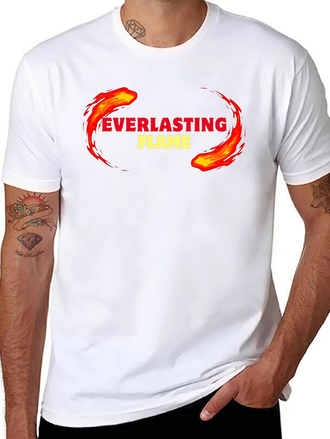 Everlasting Flame Graphic Tee - Black Cotton