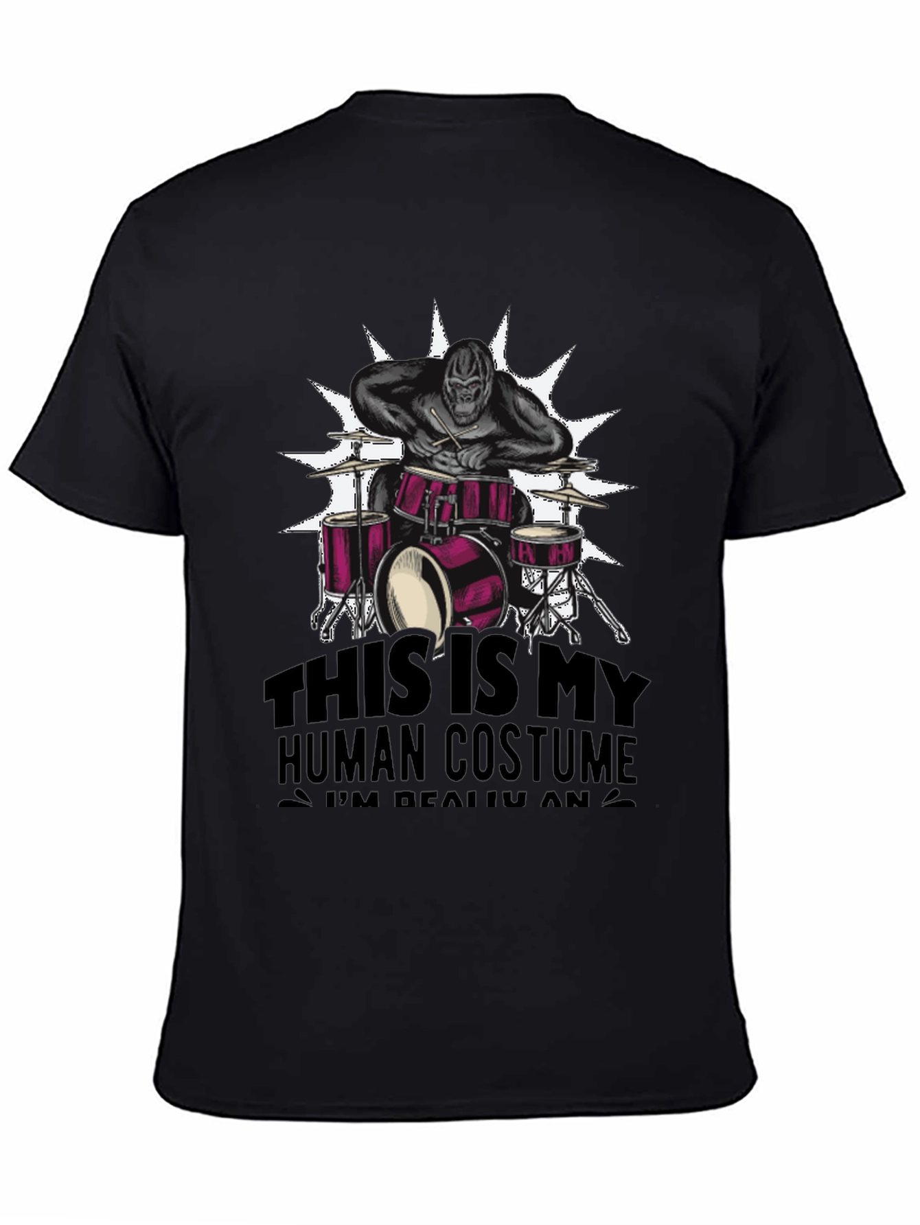 Funny Gorilla Drummer Costume T-Shirt
