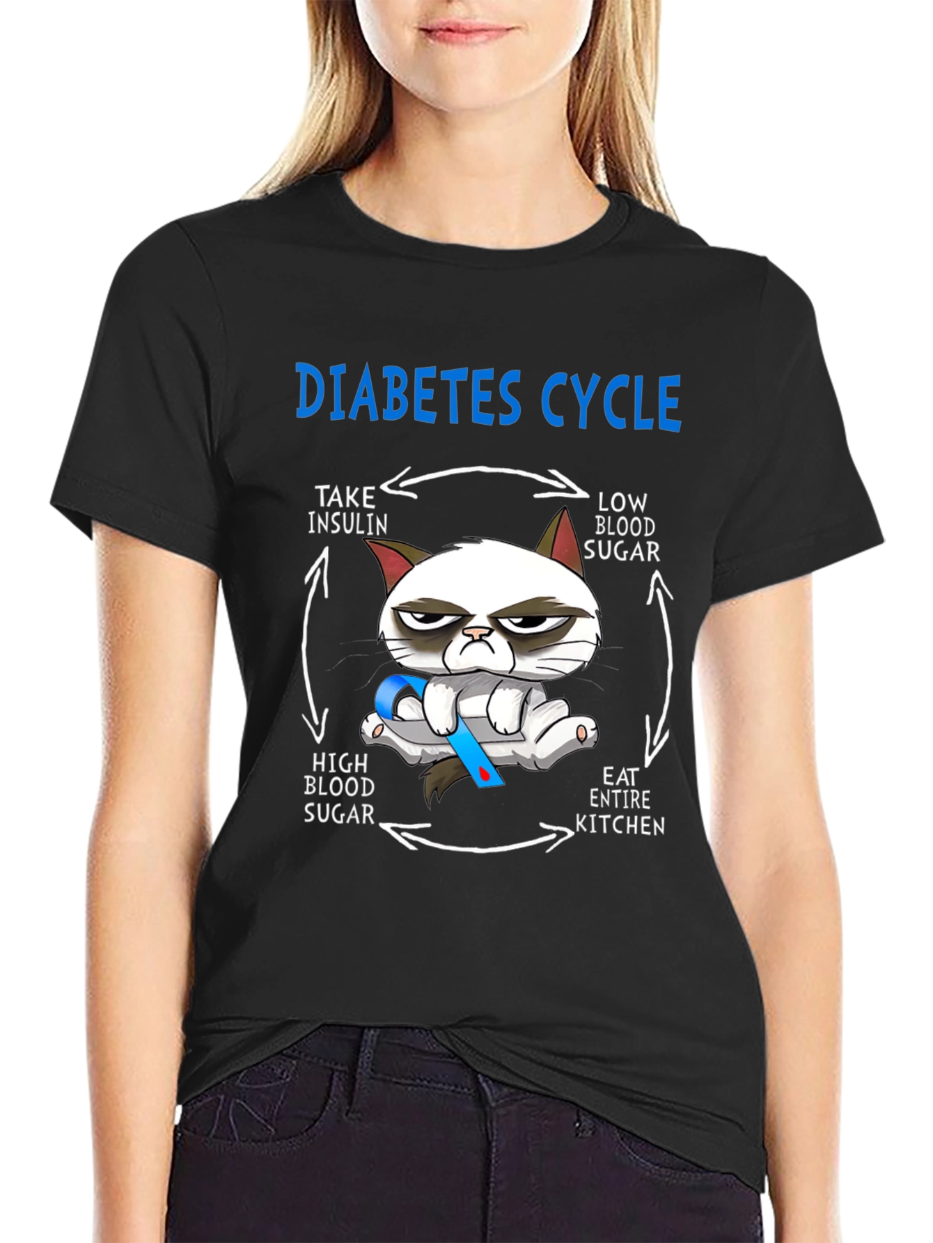 Diabetes Cycle Grumpy Cat T-Shirt