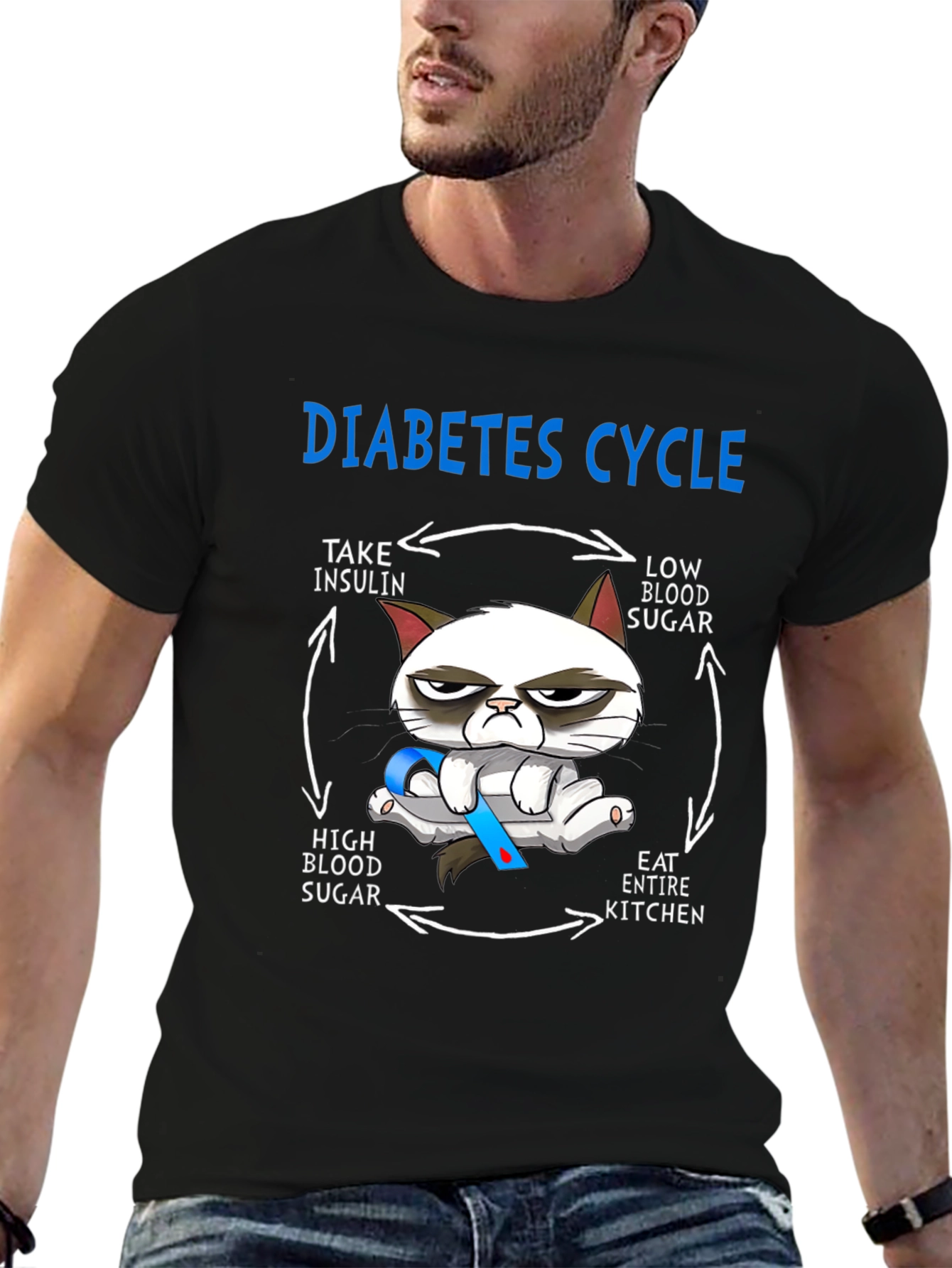 Diabetes Cycle Grumpy Cat T-Shirt