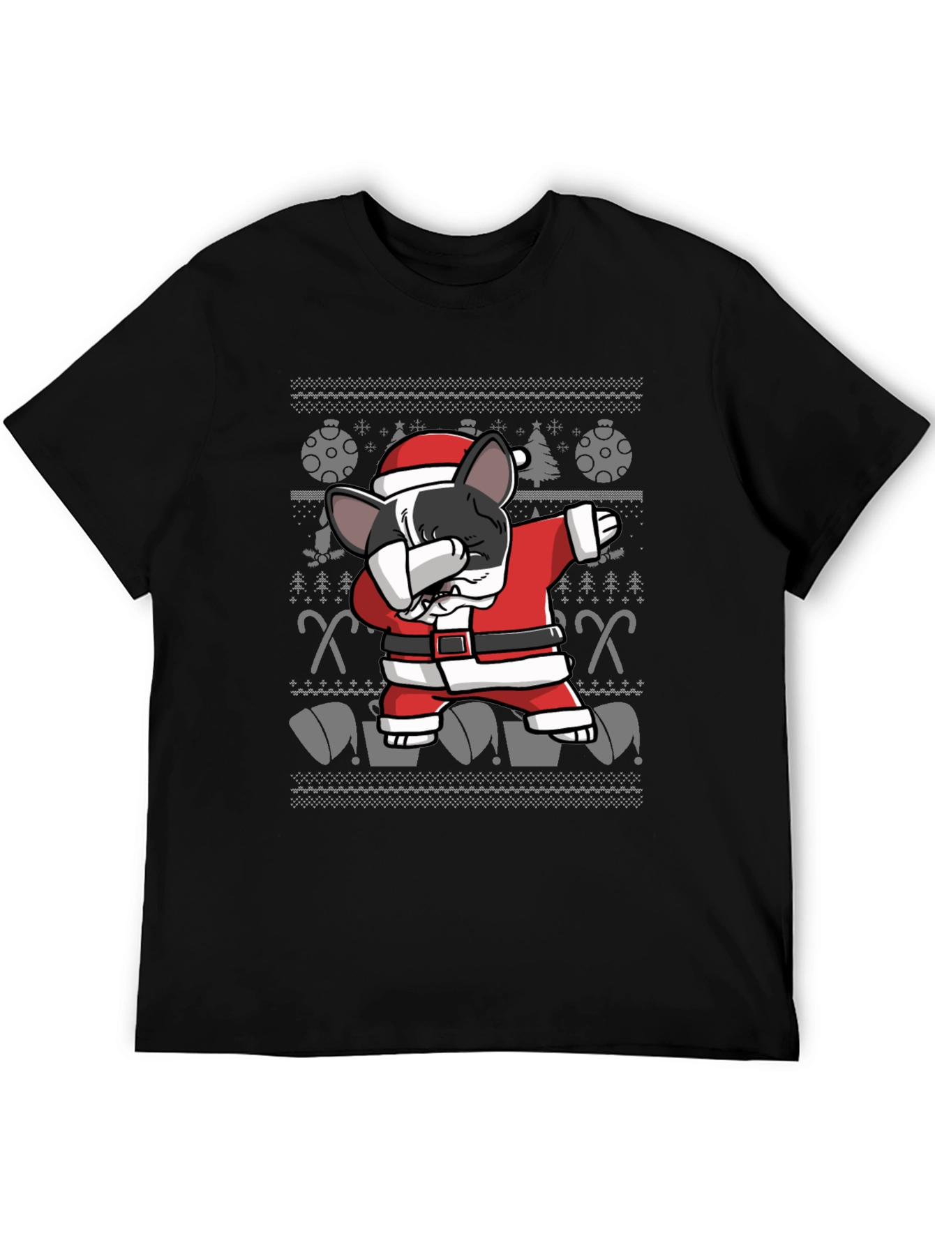 Dabbing Santa Dog Christmas Ugly Sweater T-Shirt