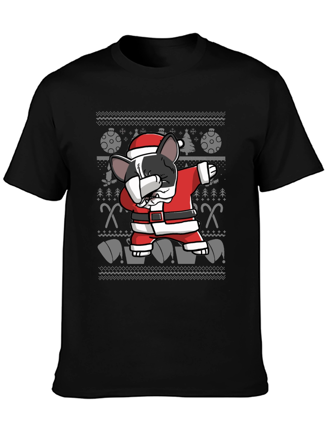 Dabbing Santa Dog Christmas Ugly Sweater T-Shirt
