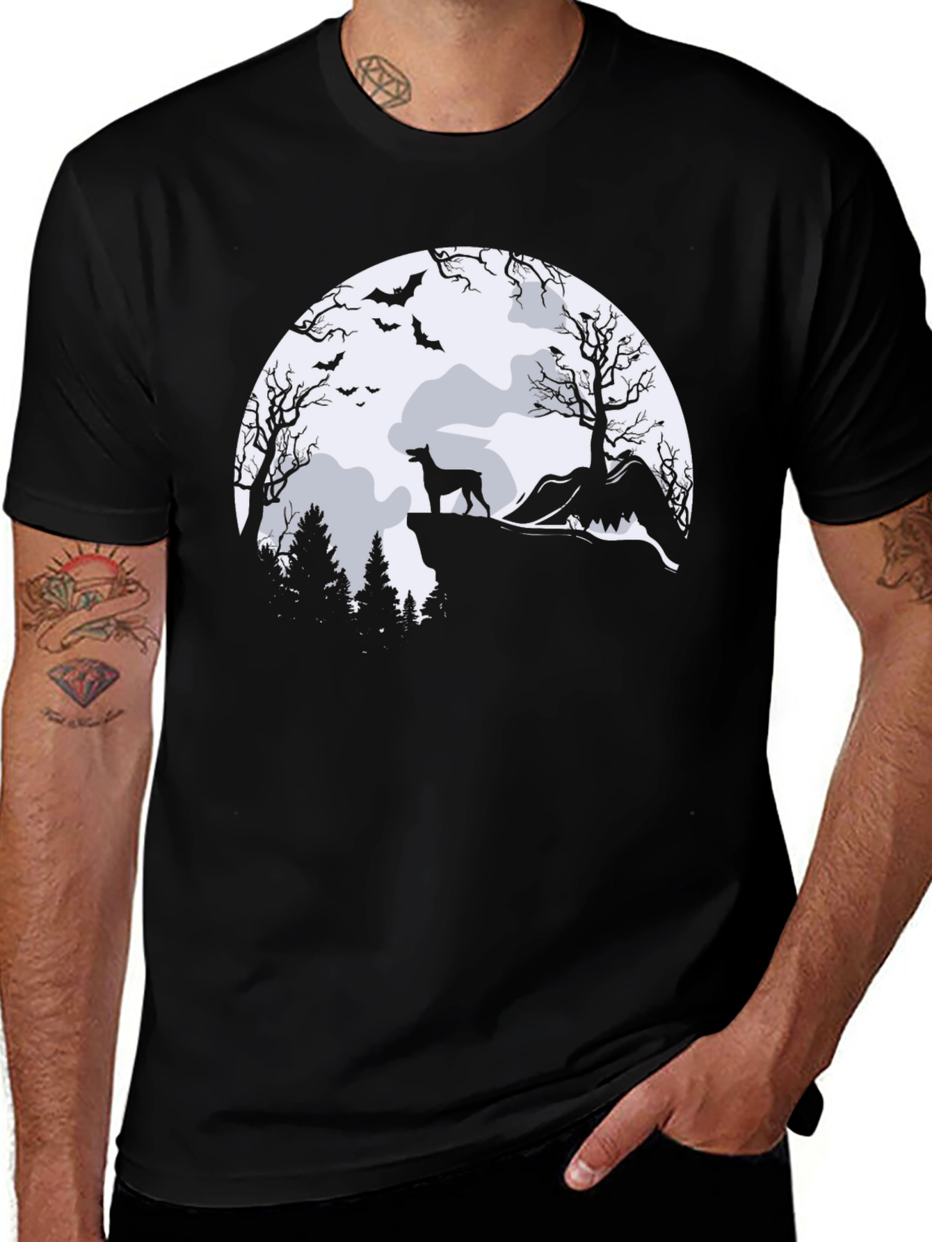 Halloween Dog Moon T-Shirt
