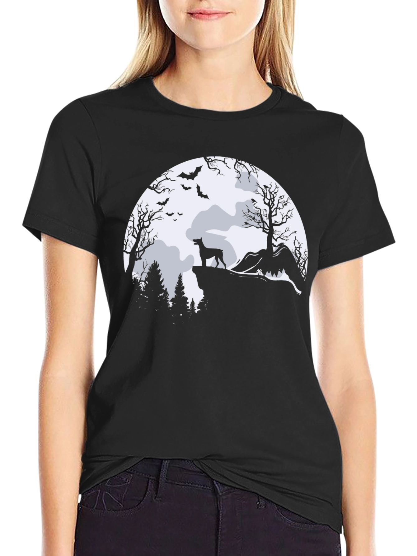 Halloween Dog Moon T-Shirt