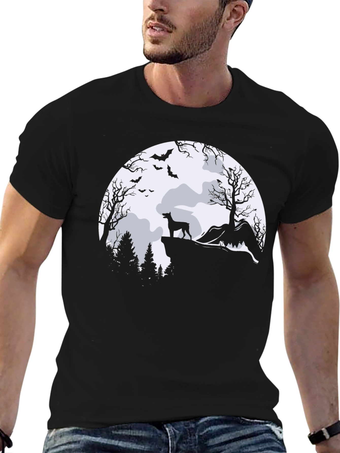 Halloween Dog Moon T-Shirt
