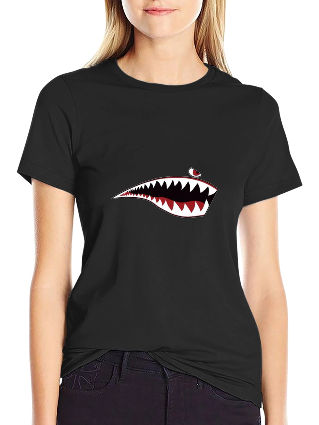 Shark Mouth Graphic Tee - Mens Black T-Shirt