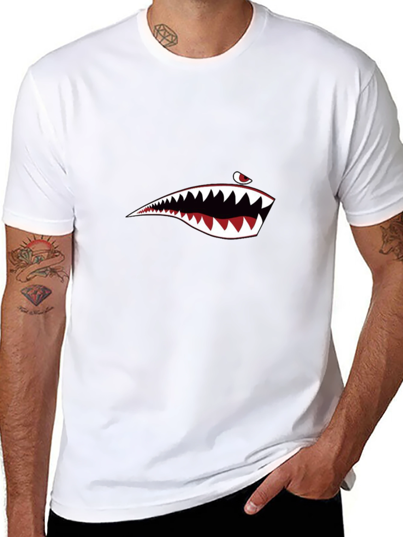Shark Mouth Graphic Tee - Mens Black T-Shirt