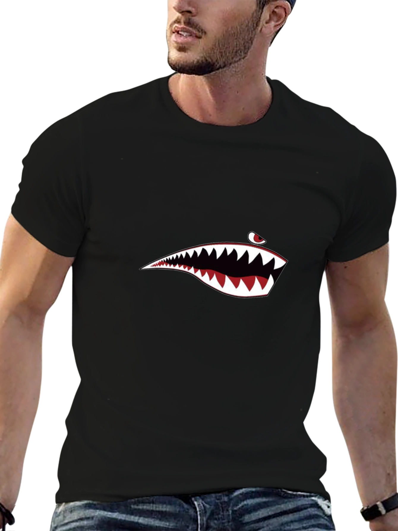 Shark Mouth Graphic Tee - Mens Black T-Shirt
