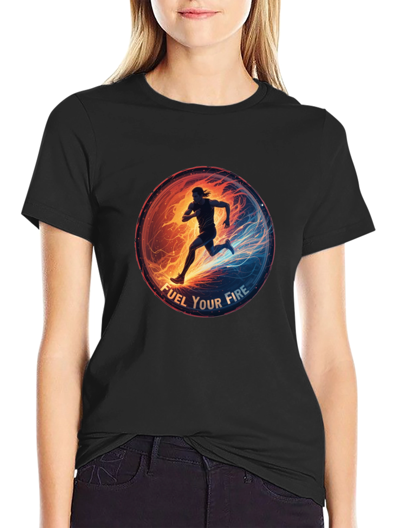 Fuel Your Fire Running Graphic Tee - Black