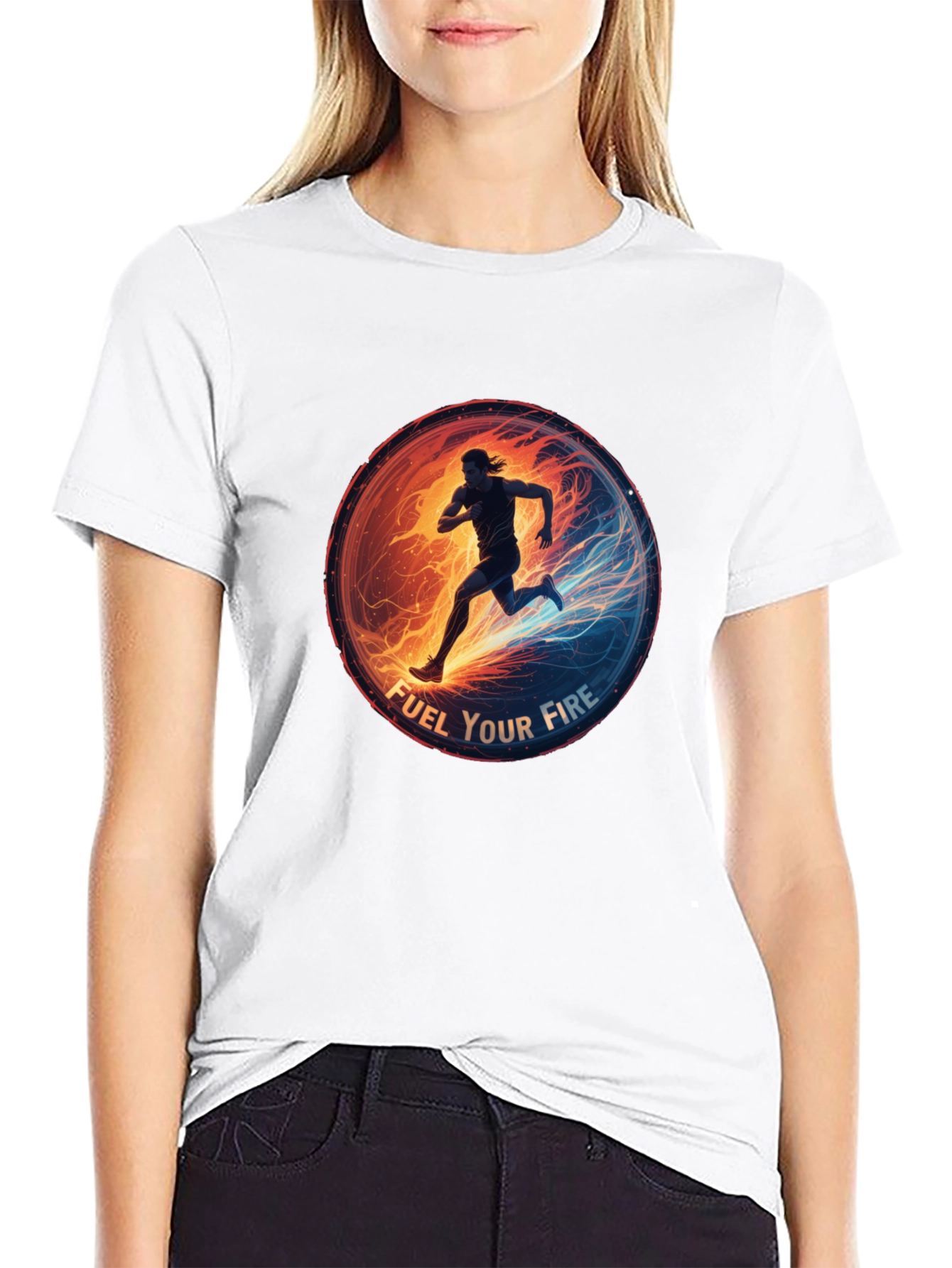 Fuel Your Fire Running Graphic Tee - Black