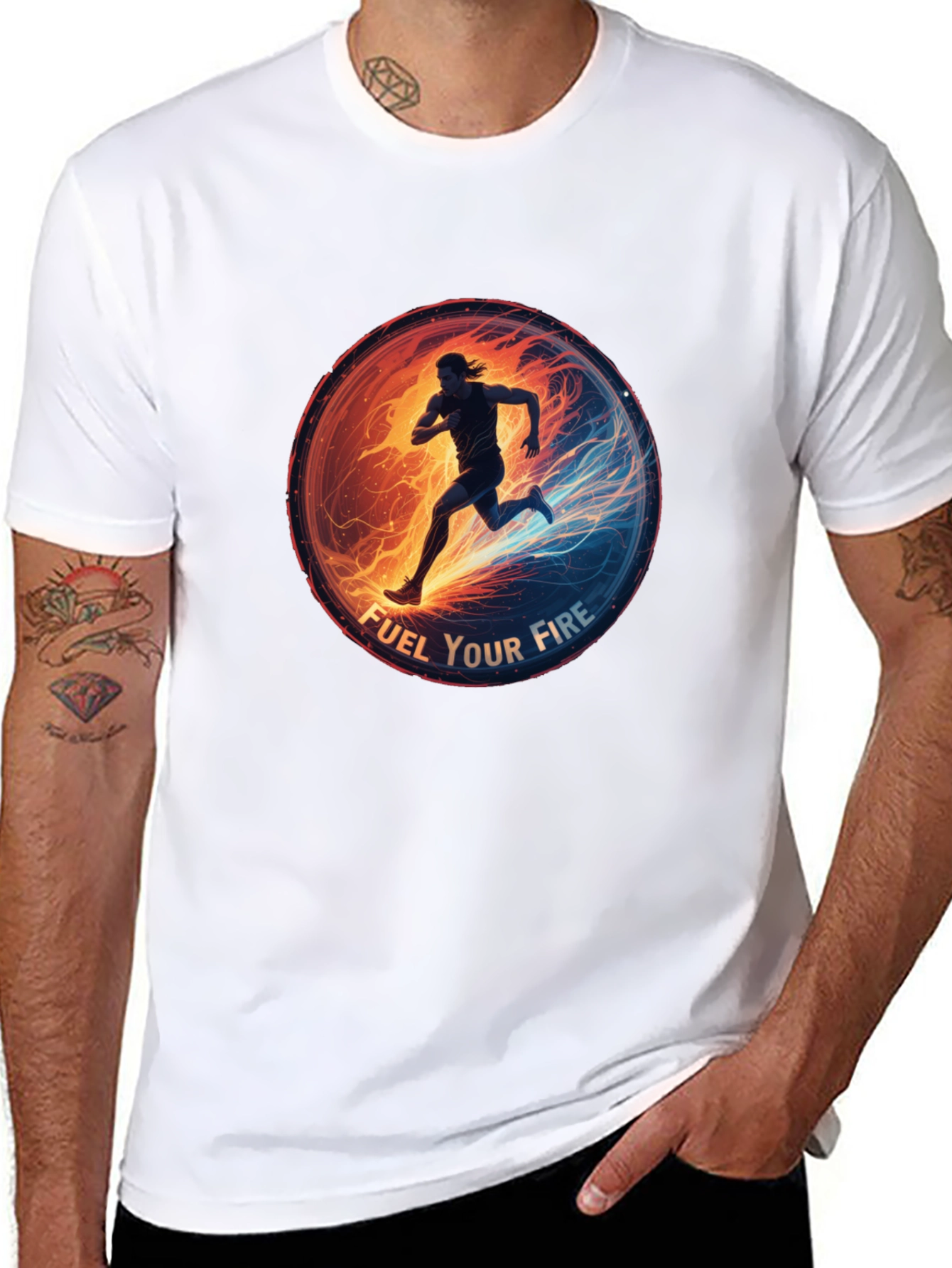 Fuel Your Fire Running Graphic Tee - Black