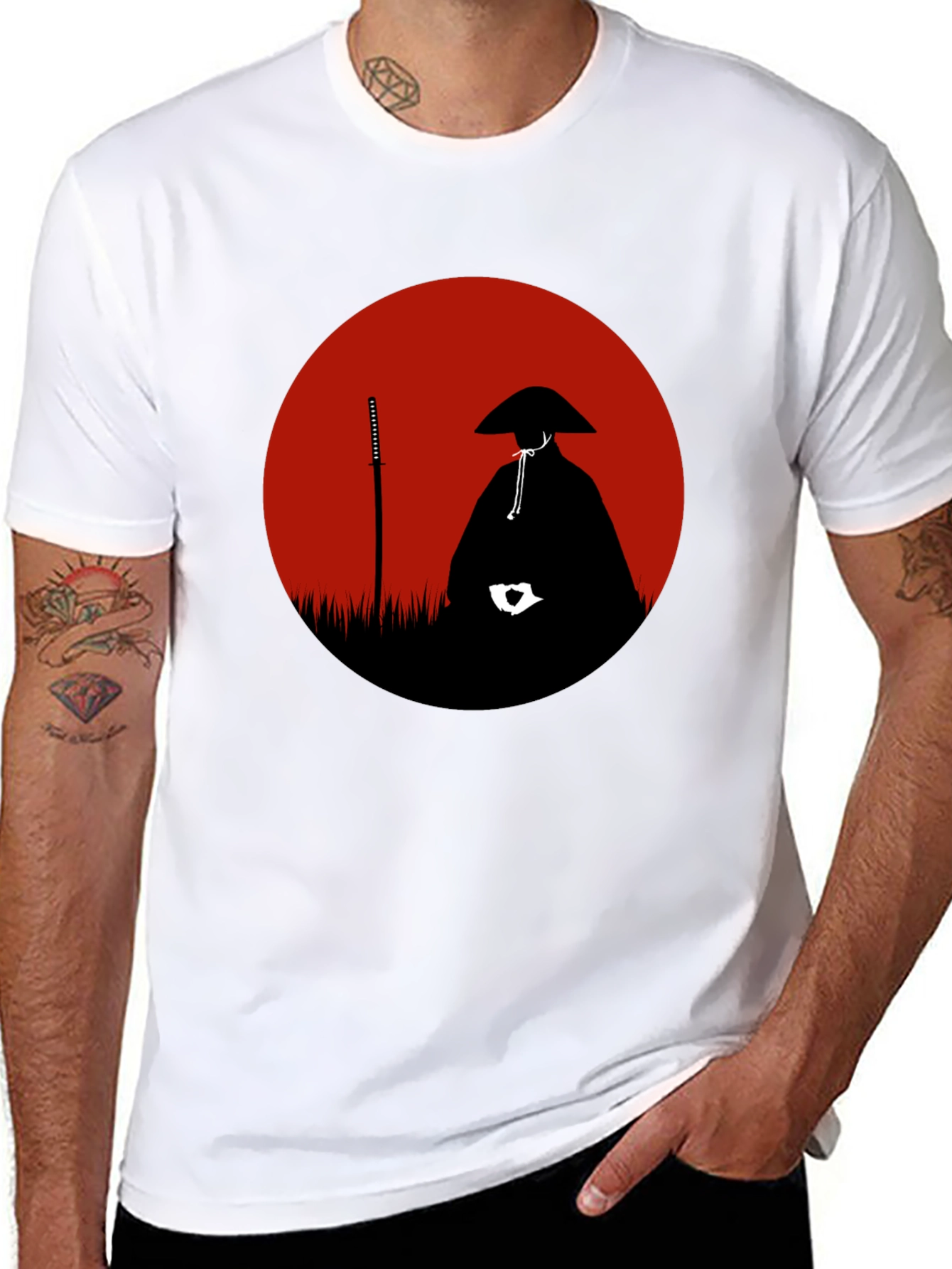 Samurai Silhouette T-Shirt - Martial Arts Graphic Tee