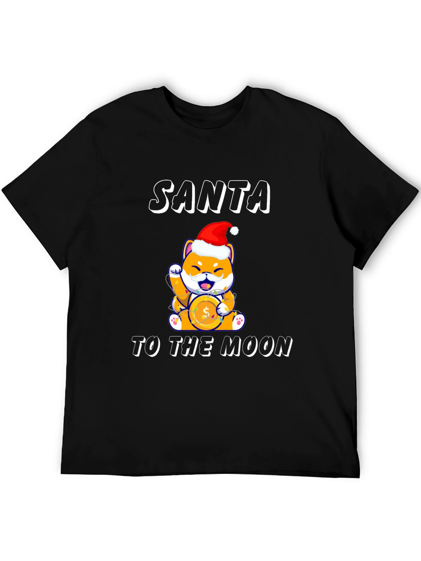 Santa Shiba Inu Doge To The Moon T-Shirt