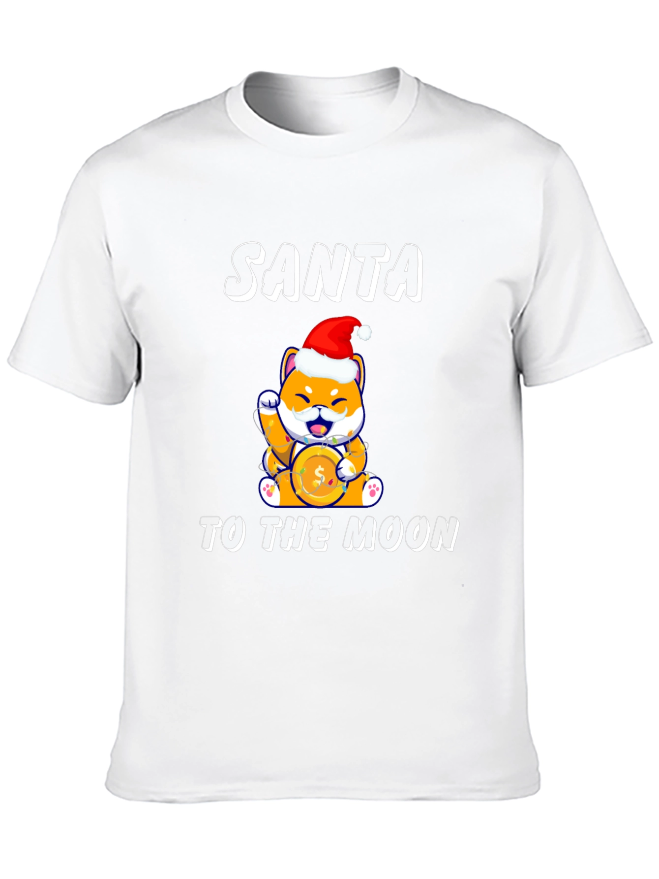 Santa Shiba Inu Doge To The Moon T-Shirt