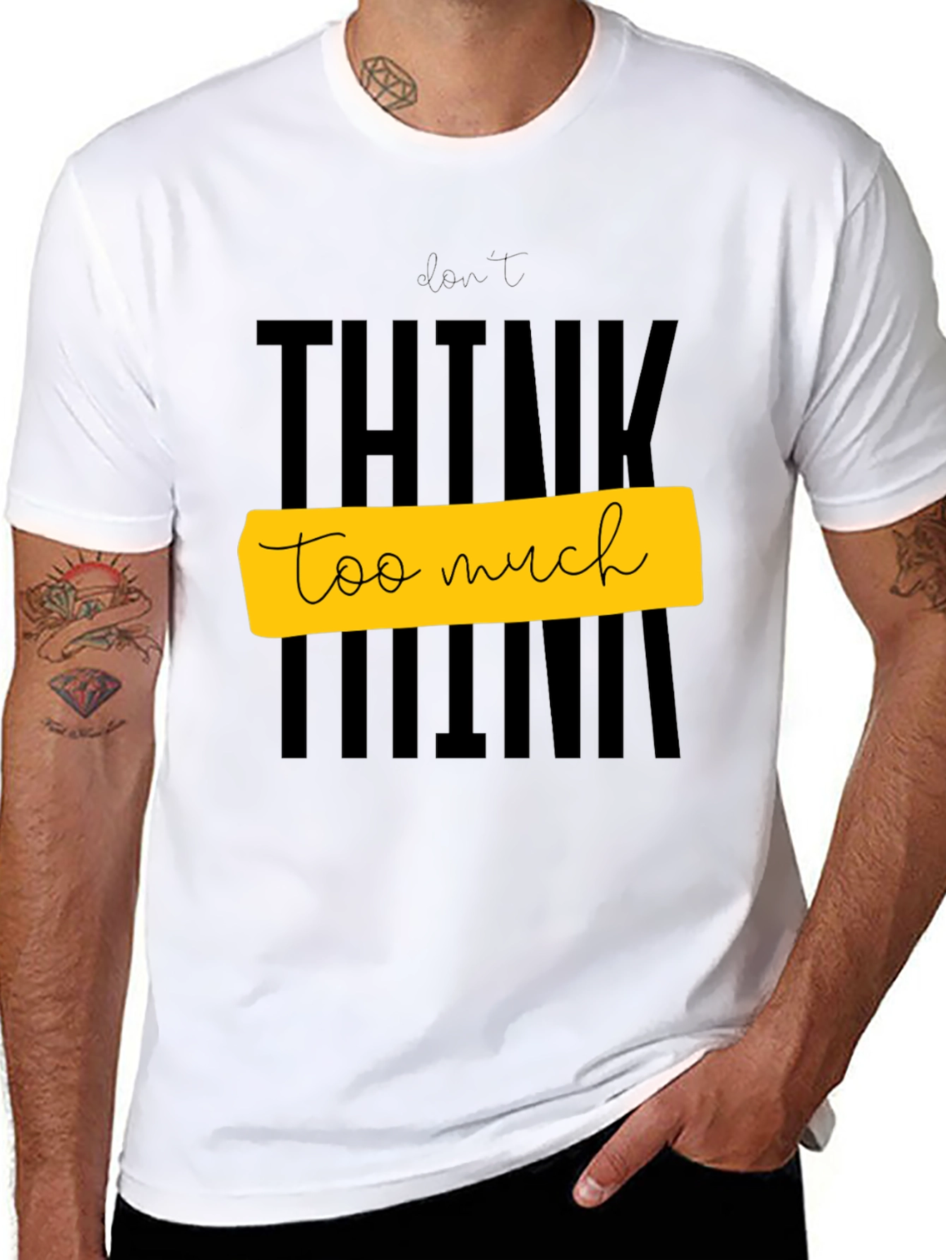Dont Think Too Much Graphic Tee - Black