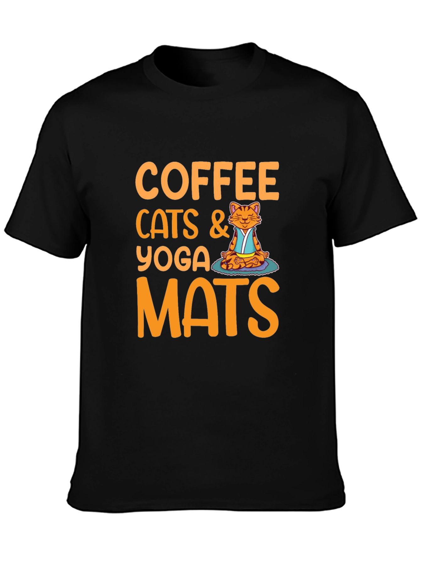 Coffee Cats Yoga Mats Graphic T-Shirt