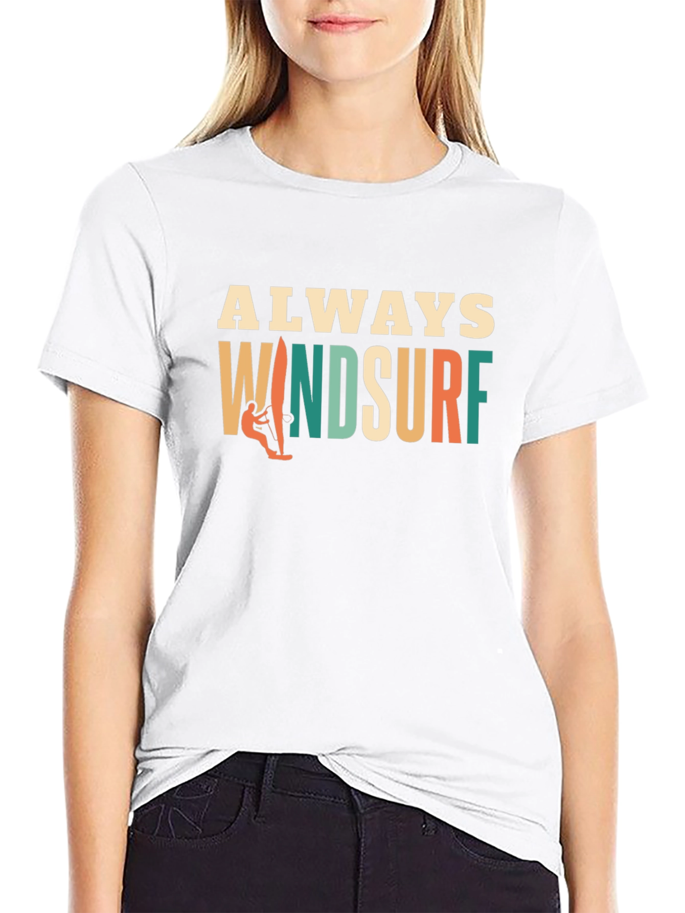 Always Windsurf Graphic Tee - Black Cotton T-Shirt