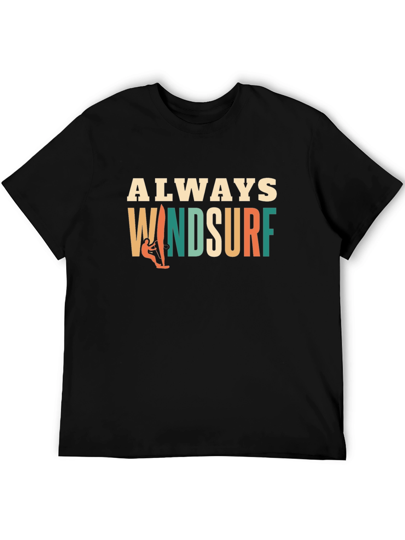 Always Windsurf Graphic Tee - Black Cotton T-Shirt