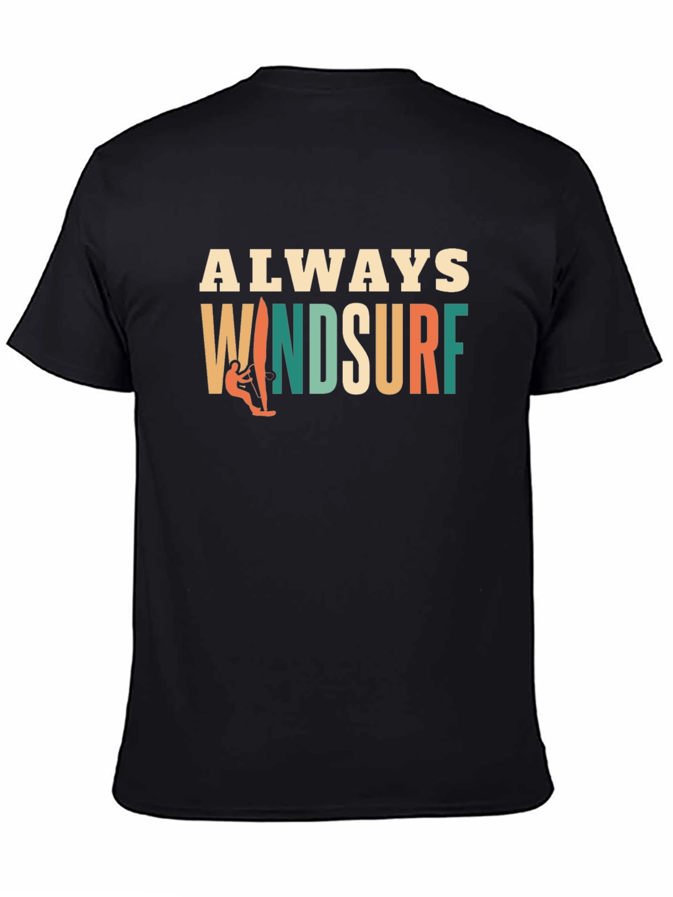 Always Windsurf Graphic Tee - Black Cotton T-Shirt