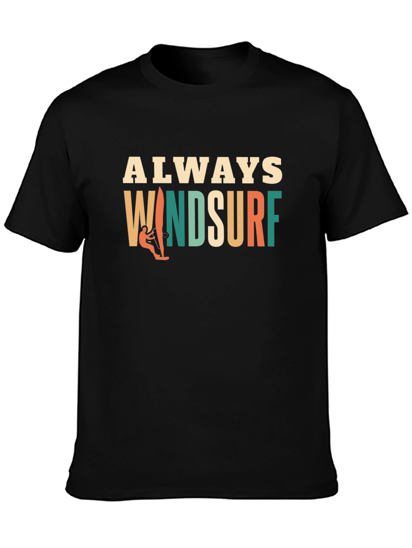 Always Windsurf Graphic Tee - Black Cotton T-Shirt