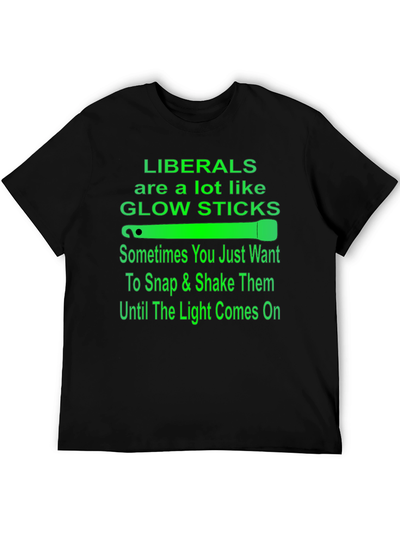 Liberals Glow Sticks Black Graphic T-Shirt