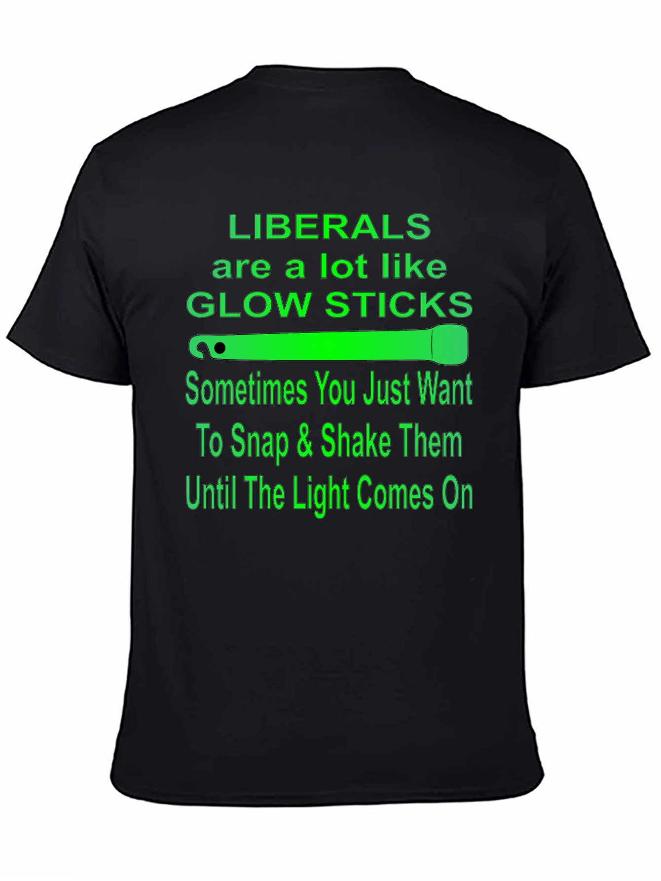 Liberals Glow Sticks Black Graphic T-Shirt