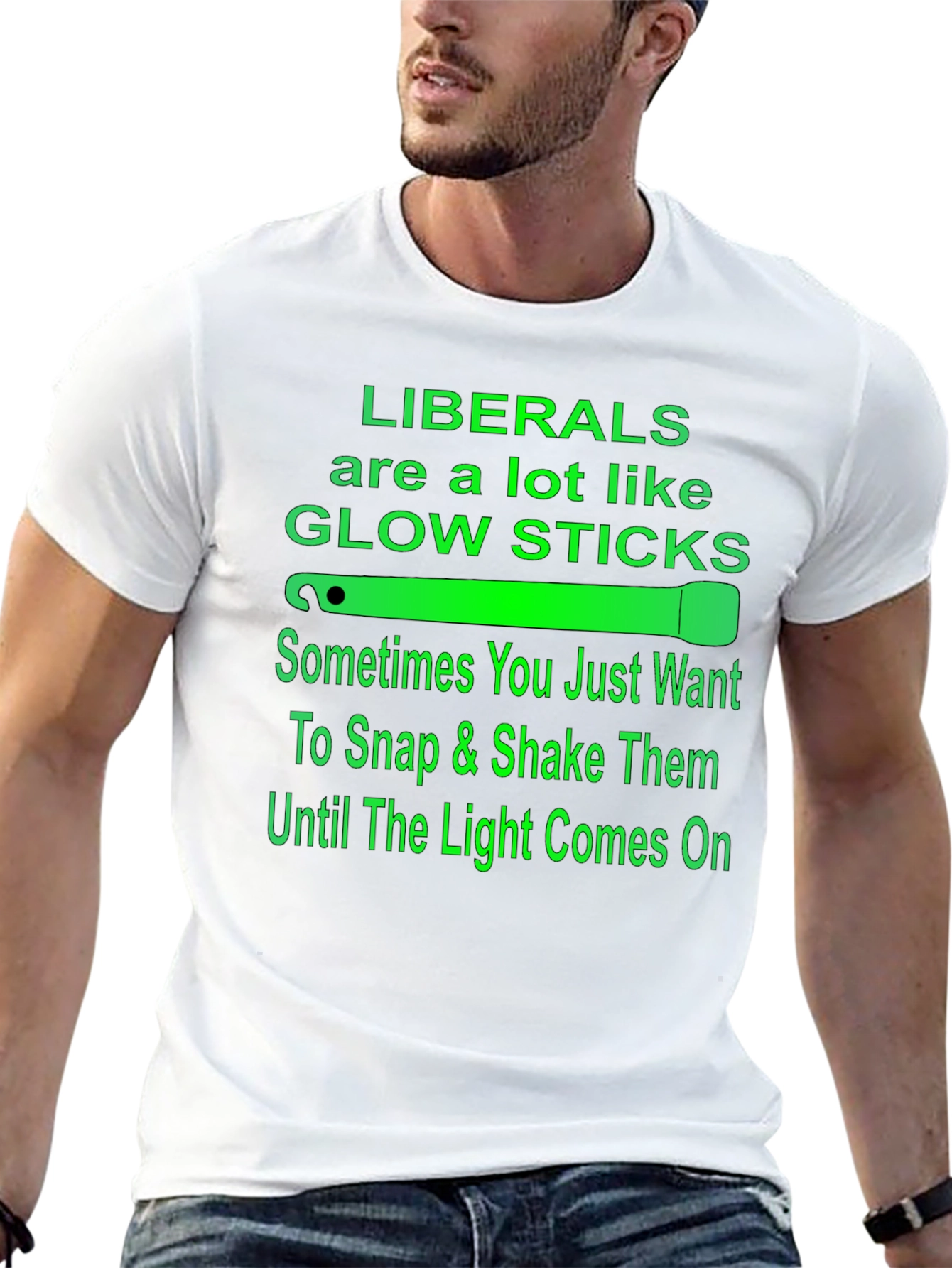 Liberals Glow Sticks Black Graphic T-Shirt