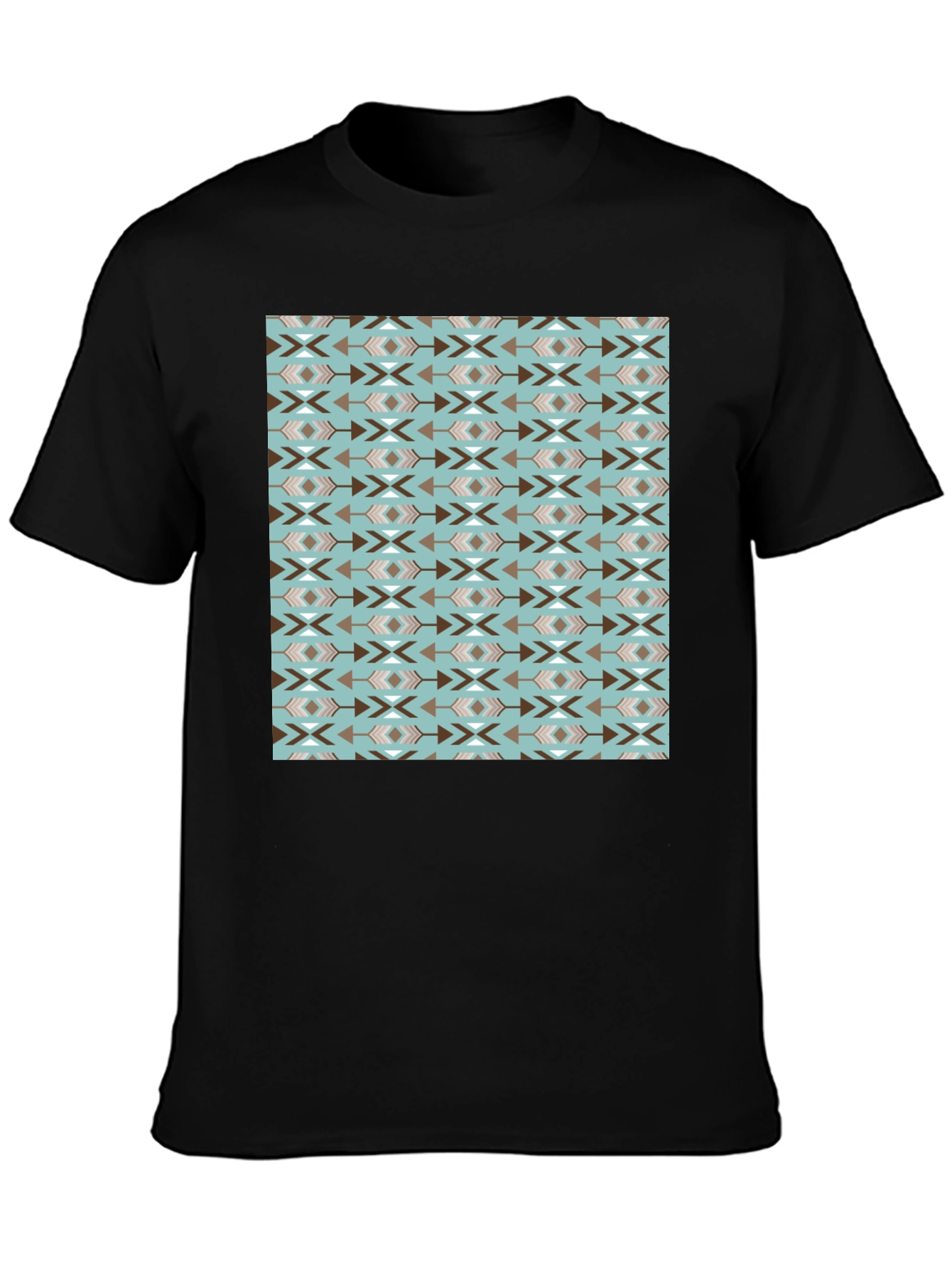 Aztec Pattern Black Tee