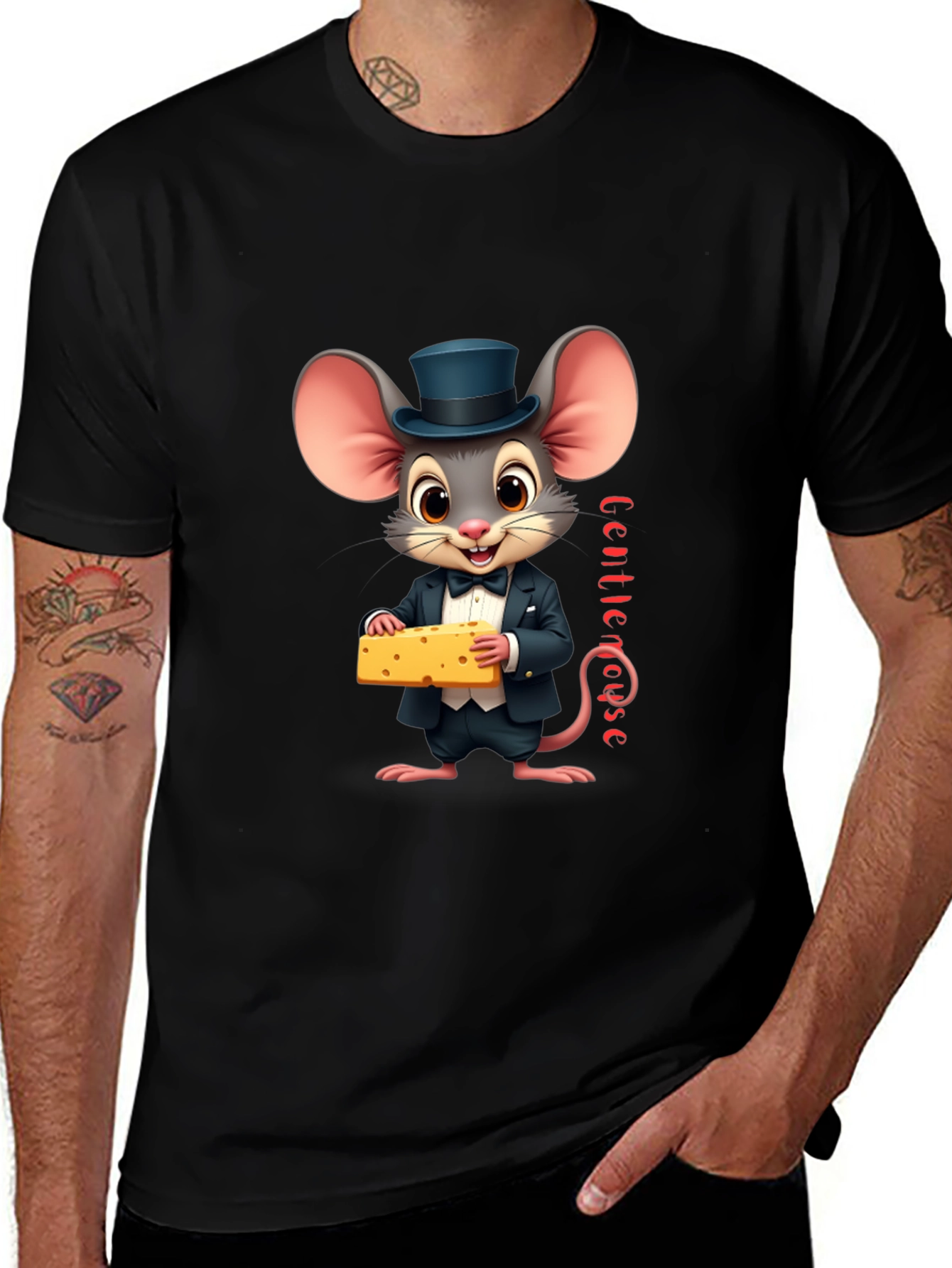 Gentle Mouse Cheese T-Shirt - Funny Cartoon Tee