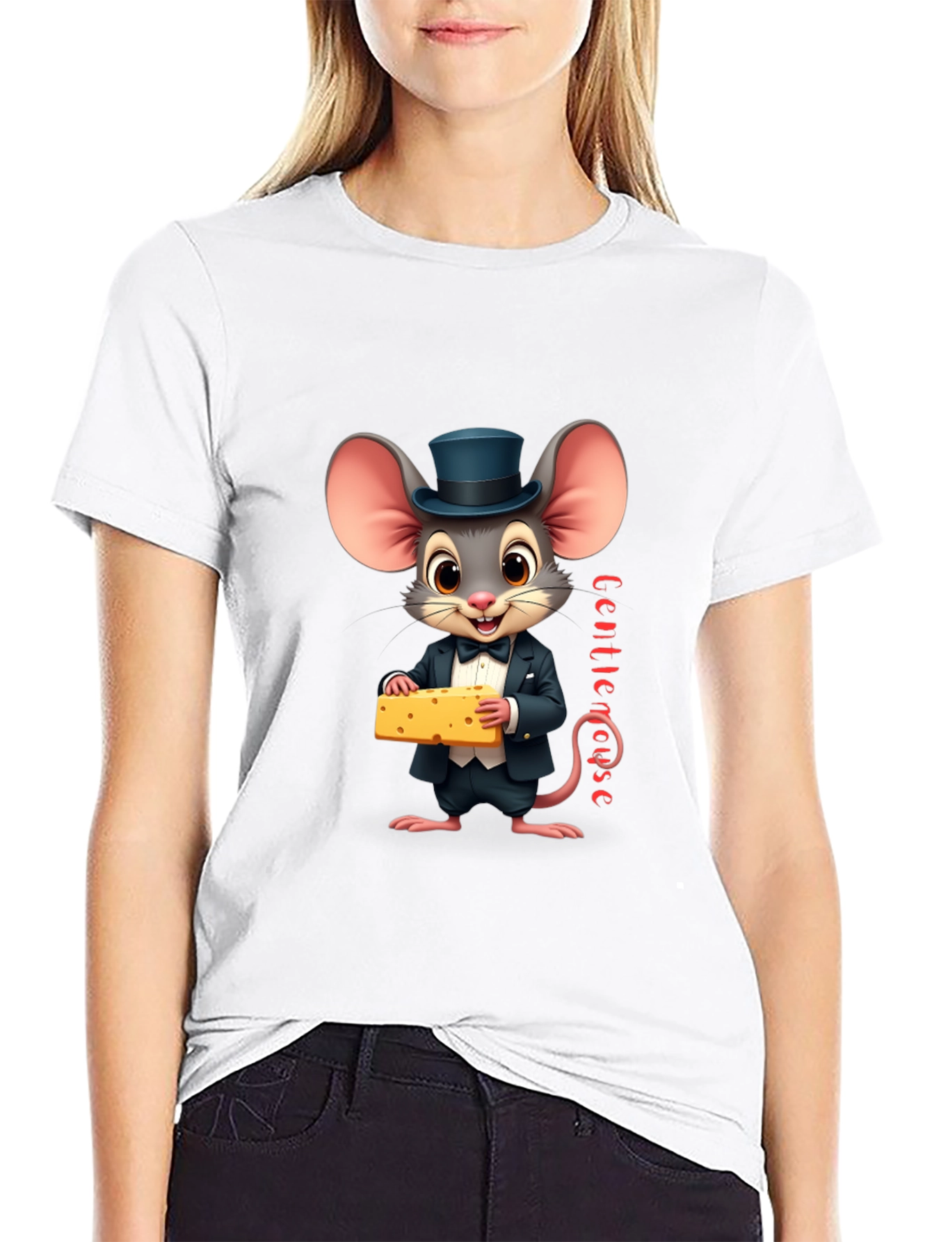Gentle Mouse Cheese T-Shirt - Funny Cartoon Tee